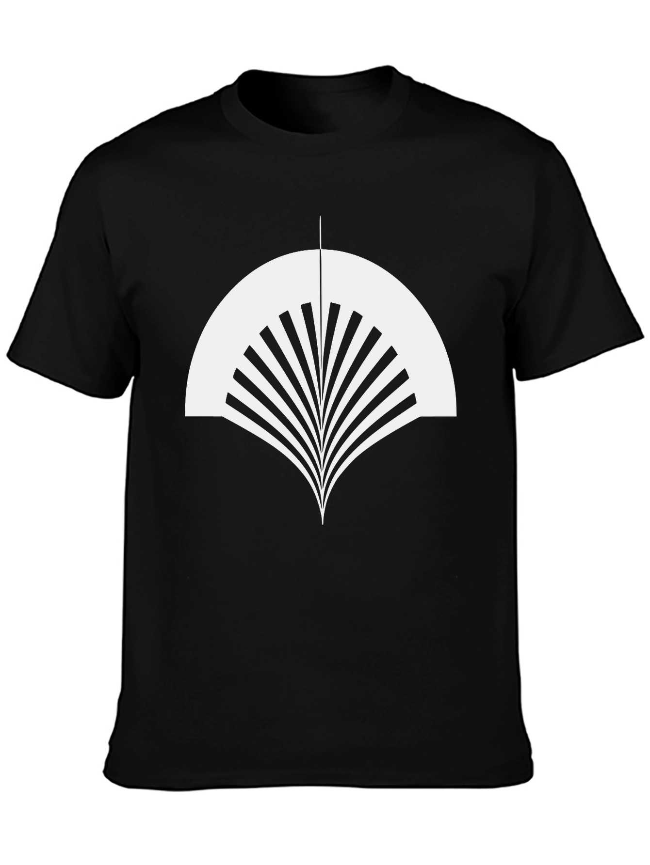 Modern Art Deco Fan Graphic Tee - Black