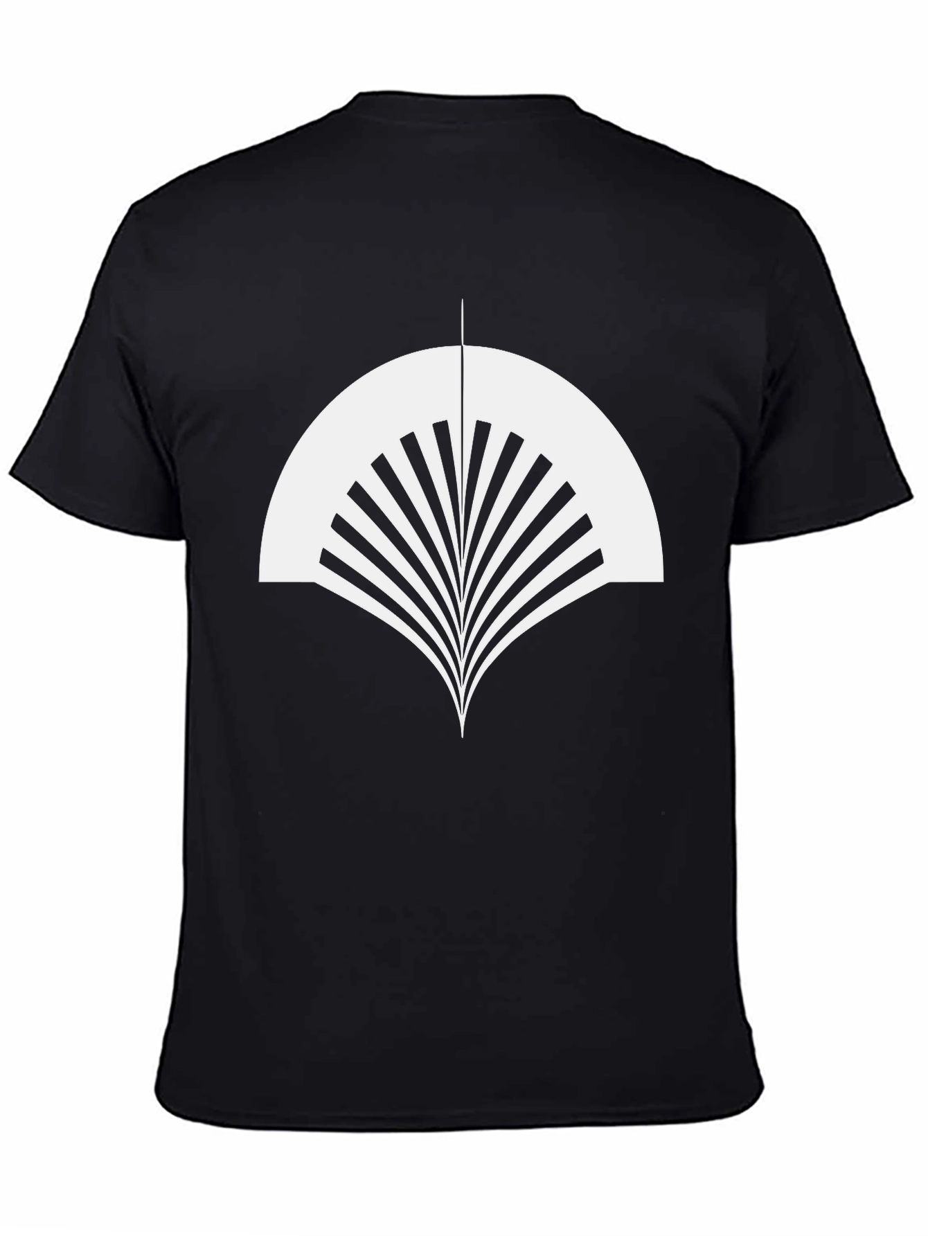 Modern Art Deco Fan Graphic Tee - Black