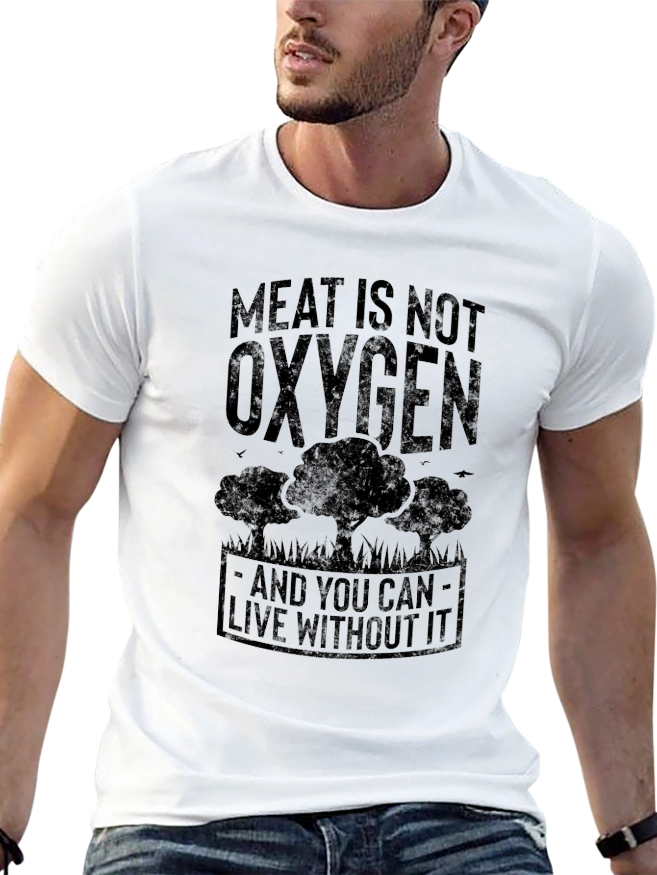 Meat is Not Oxygen Vegan Graphic Tee