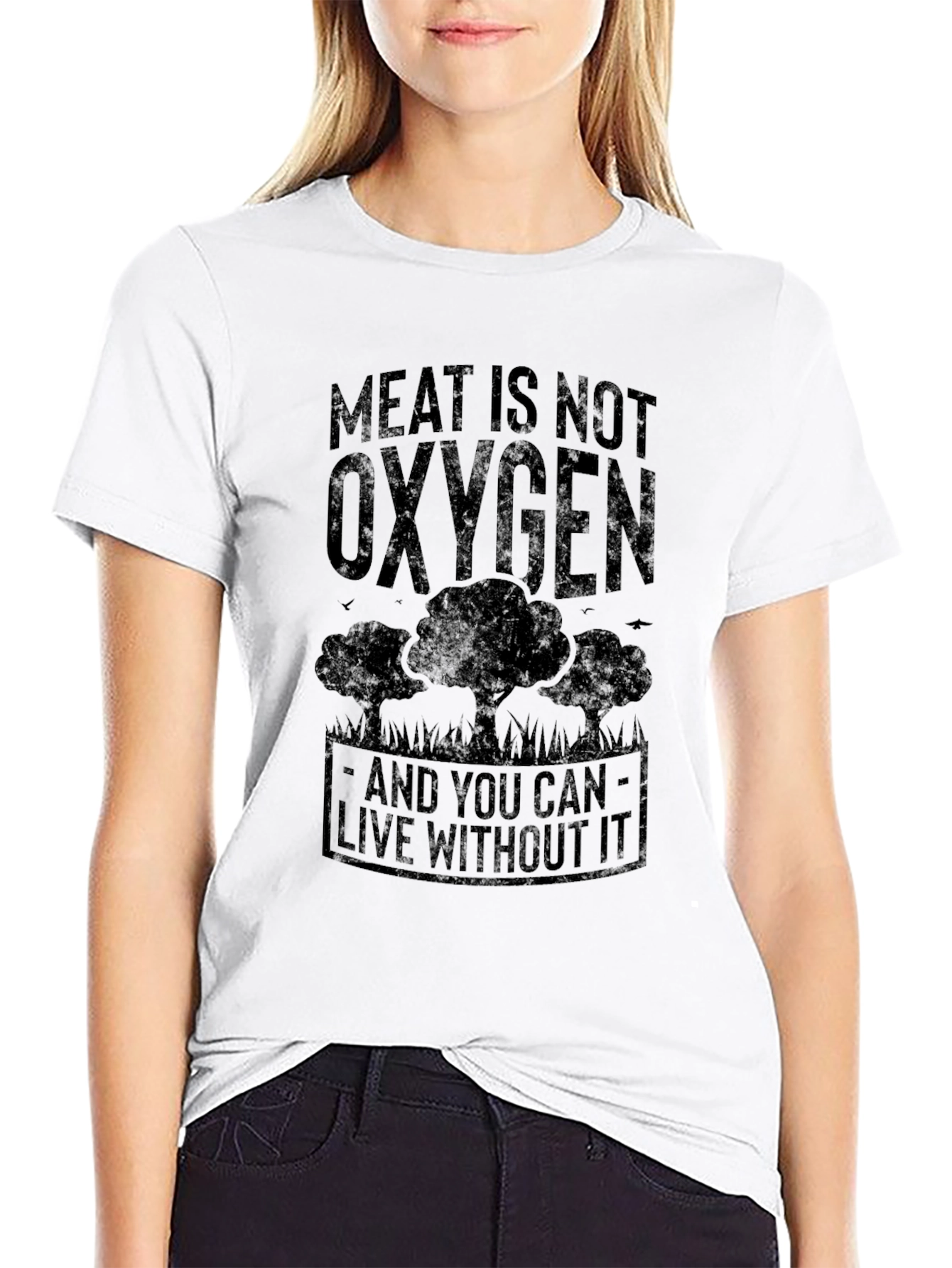 Meat is Not Oxygen Vegan Graphic Tee