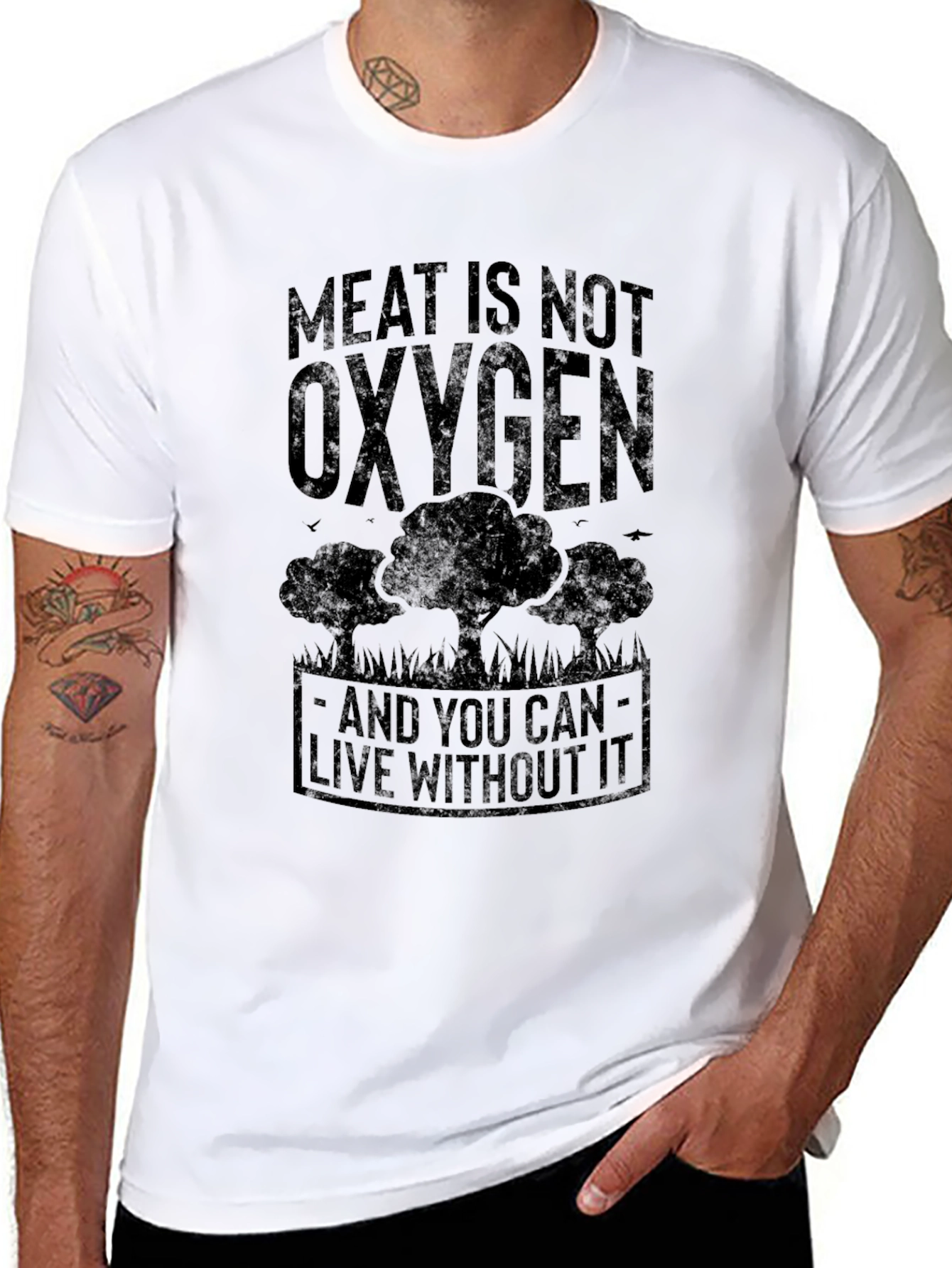 Meat is Not Oxygen Vegan Graphic Tee