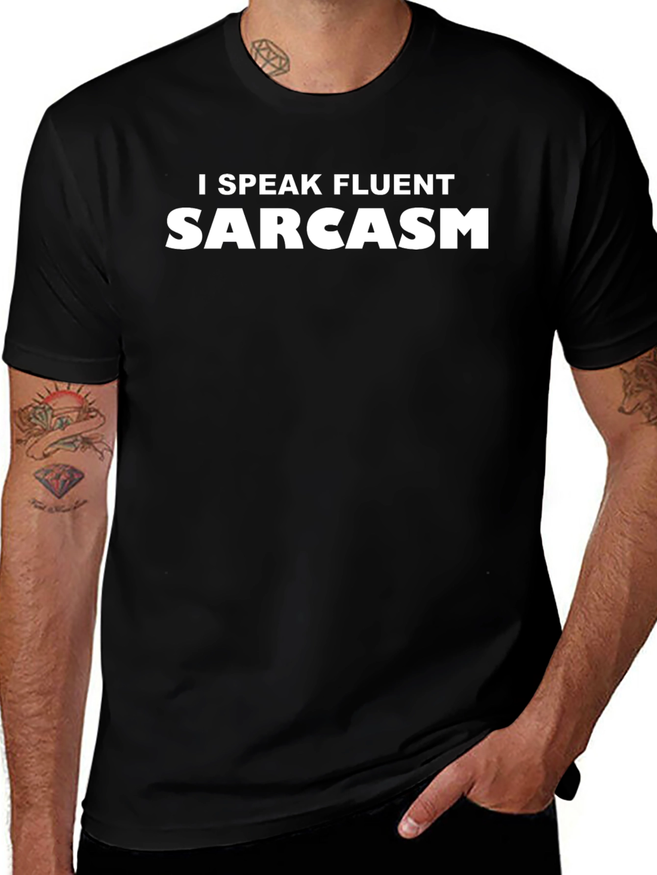 Fluent Sarcasm Tee - Funny Black T-Shirt