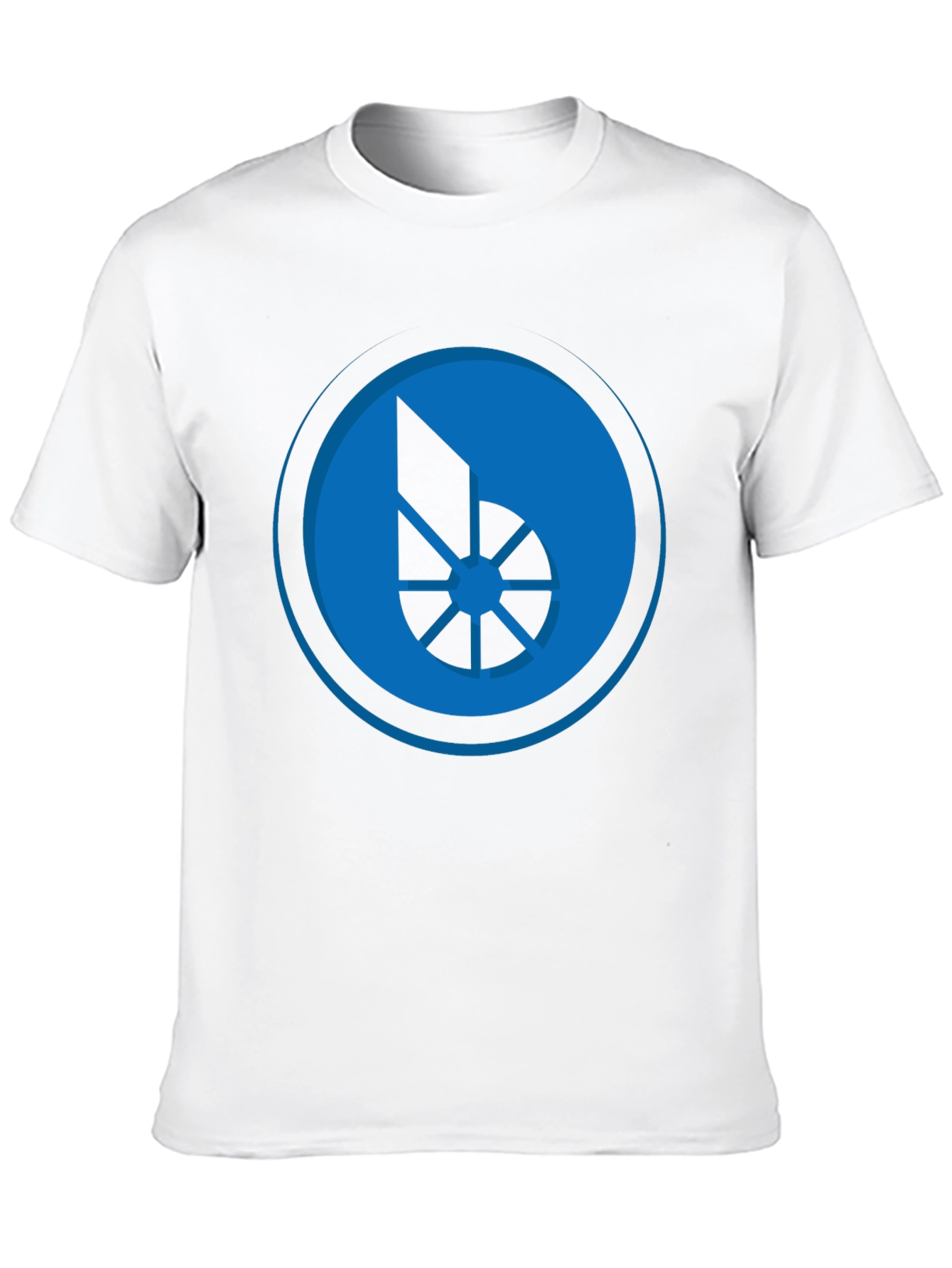 Blue Graphic Print Black T-Shirt