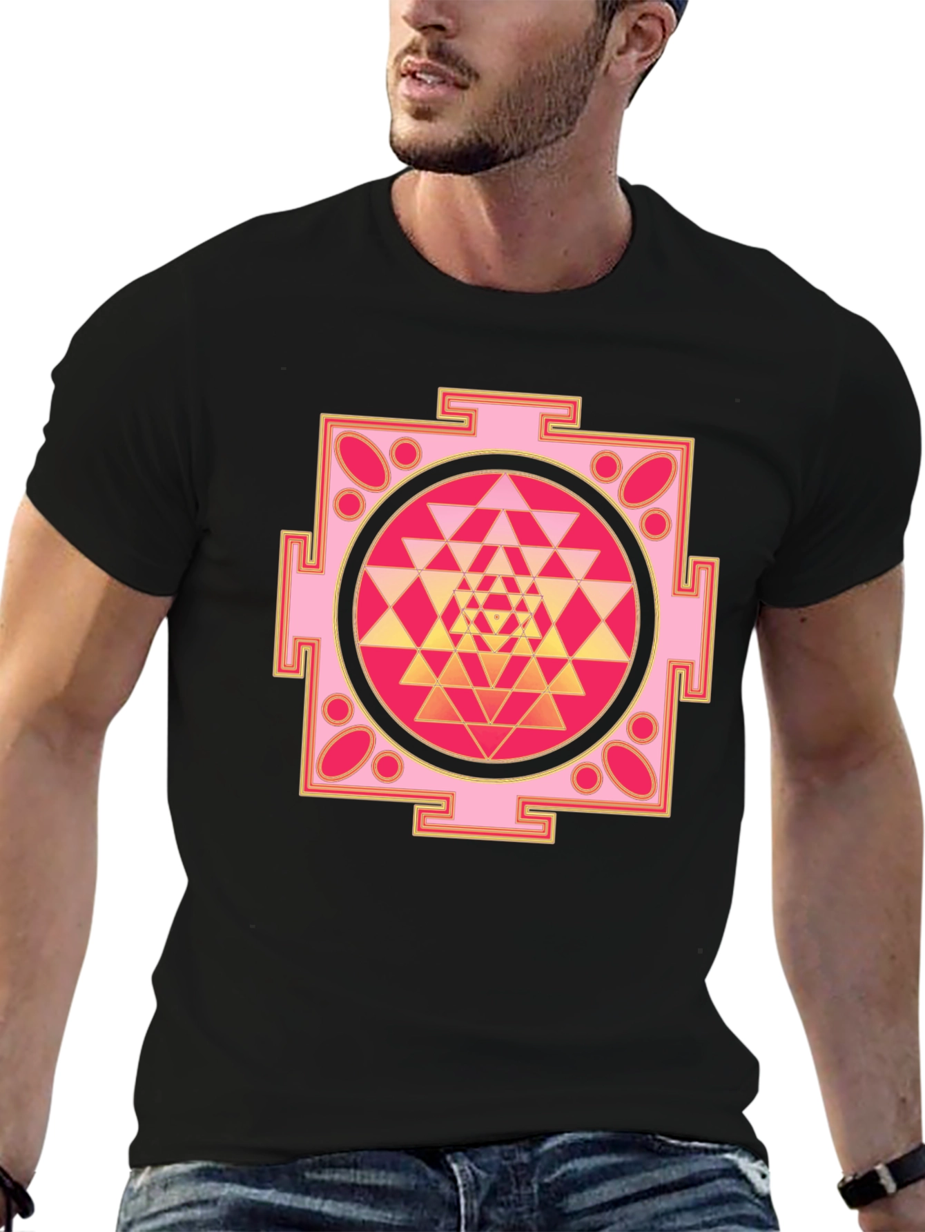Geometric Mandala Graphic Tee - Spiritual Fashion