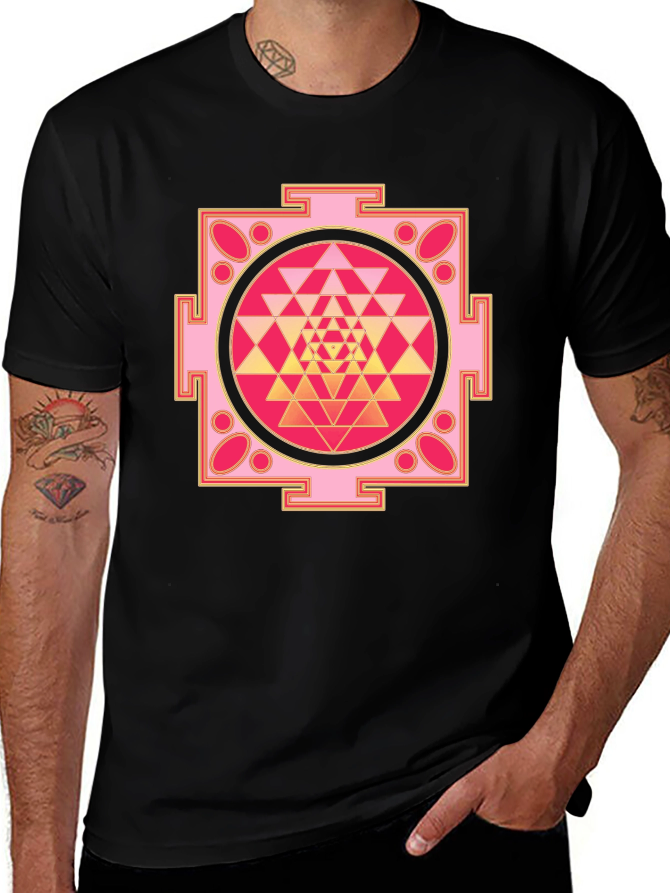 Geometric Mandala Graphic Tee - Spiritual Fashion