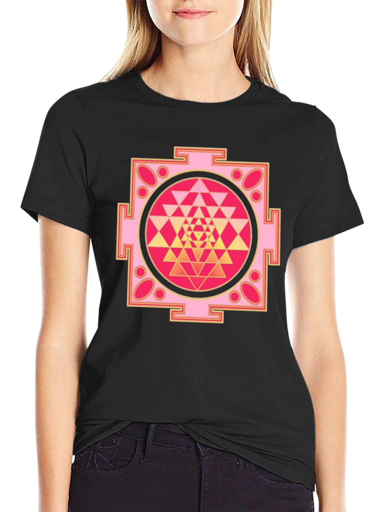 Geometric Mandala Graphic Tee - Spiritual Fashion