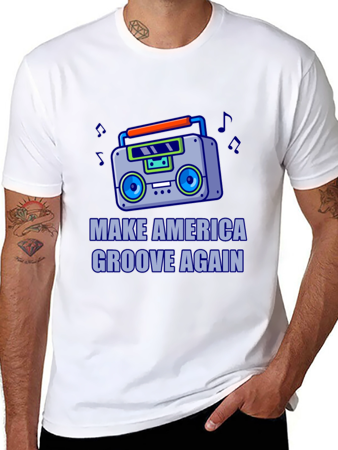 Retro Boombox T-Shirt - Make America Groove Again!