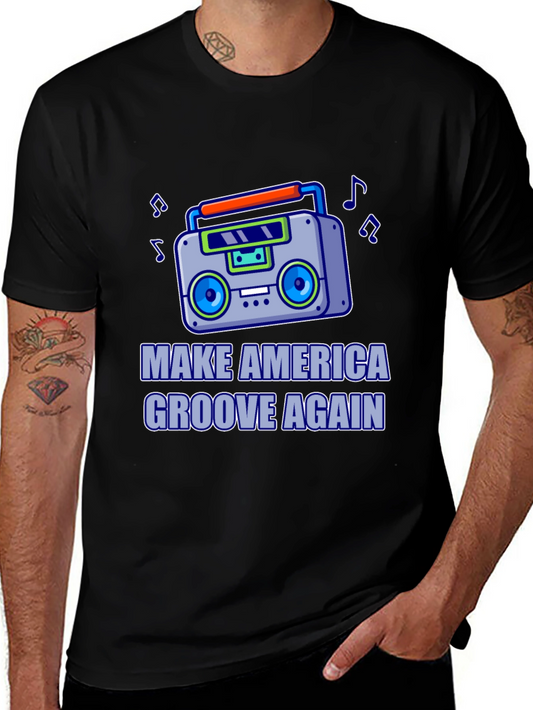 Retro Boombox T-Shirt - Make America Groove Again!