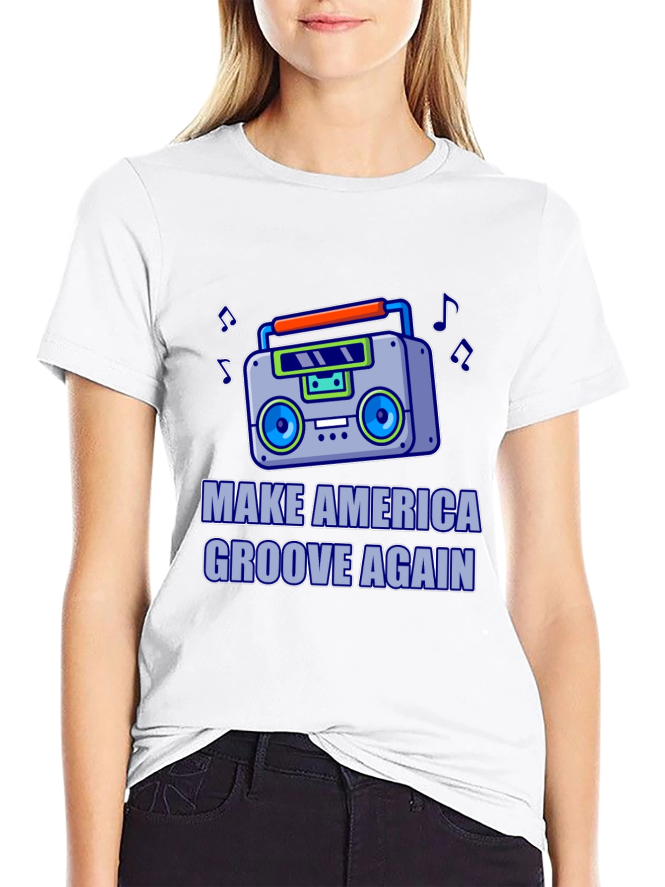 Retro Boombox T-Shirt - Make America Groove Again!