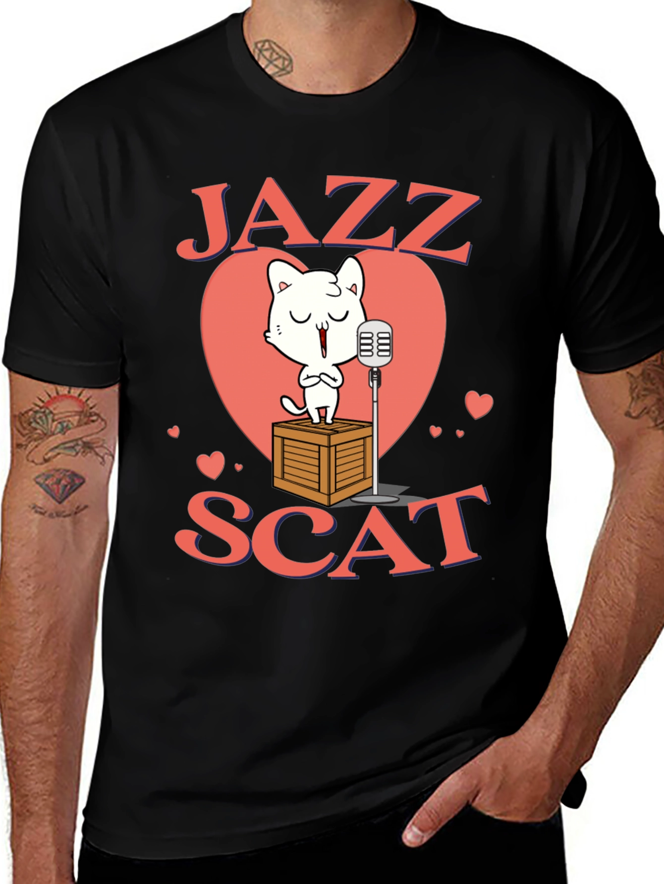 Jazz Scat Cat T-Shirt - Musical Cat Lover Tee