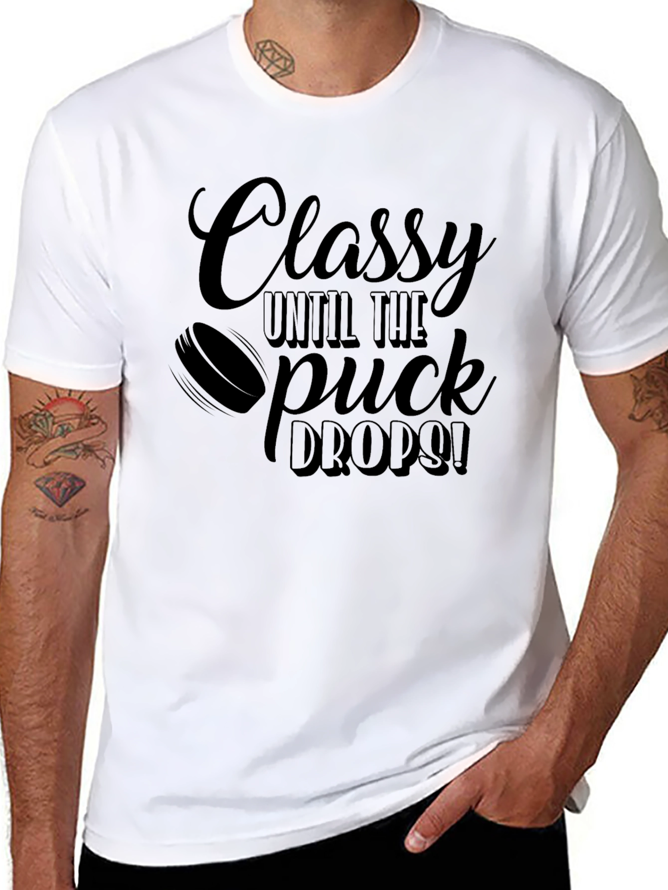 Classy Hockey Fan Black T-Shirt