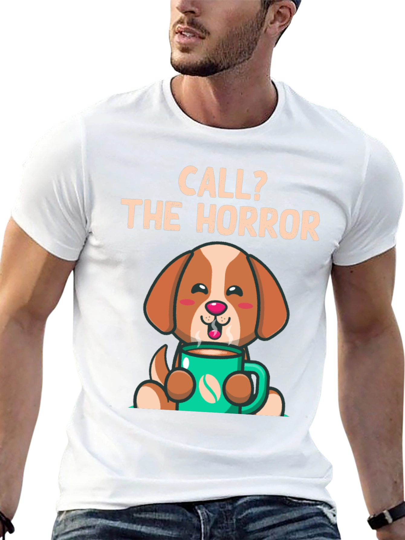 Call? The Horror Coffee Dog T-Shirt – Funny Dog Lover Tee