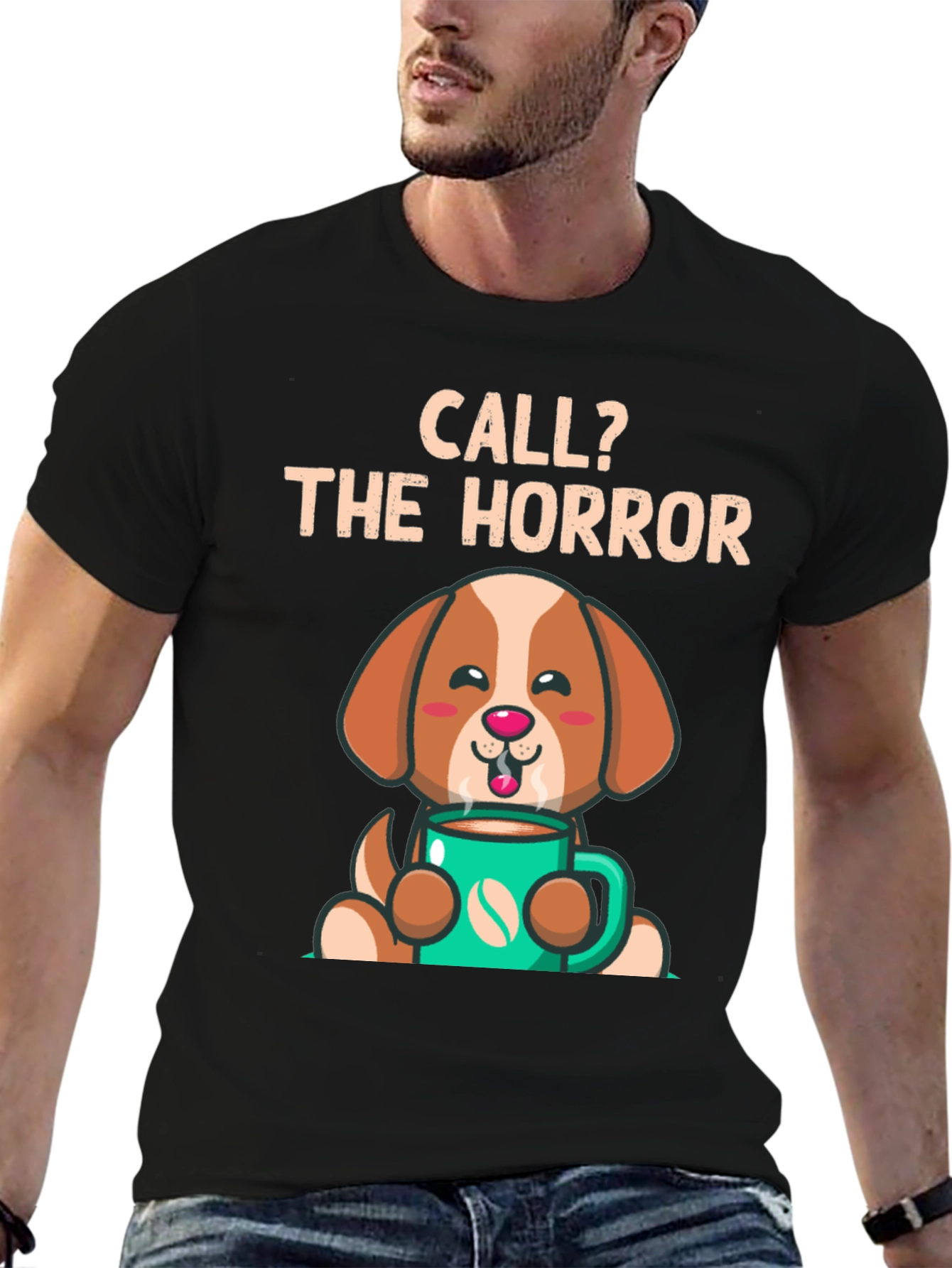 Call? The Horror Coffee Dog T-Shirt – Funny Dog Lover Tee