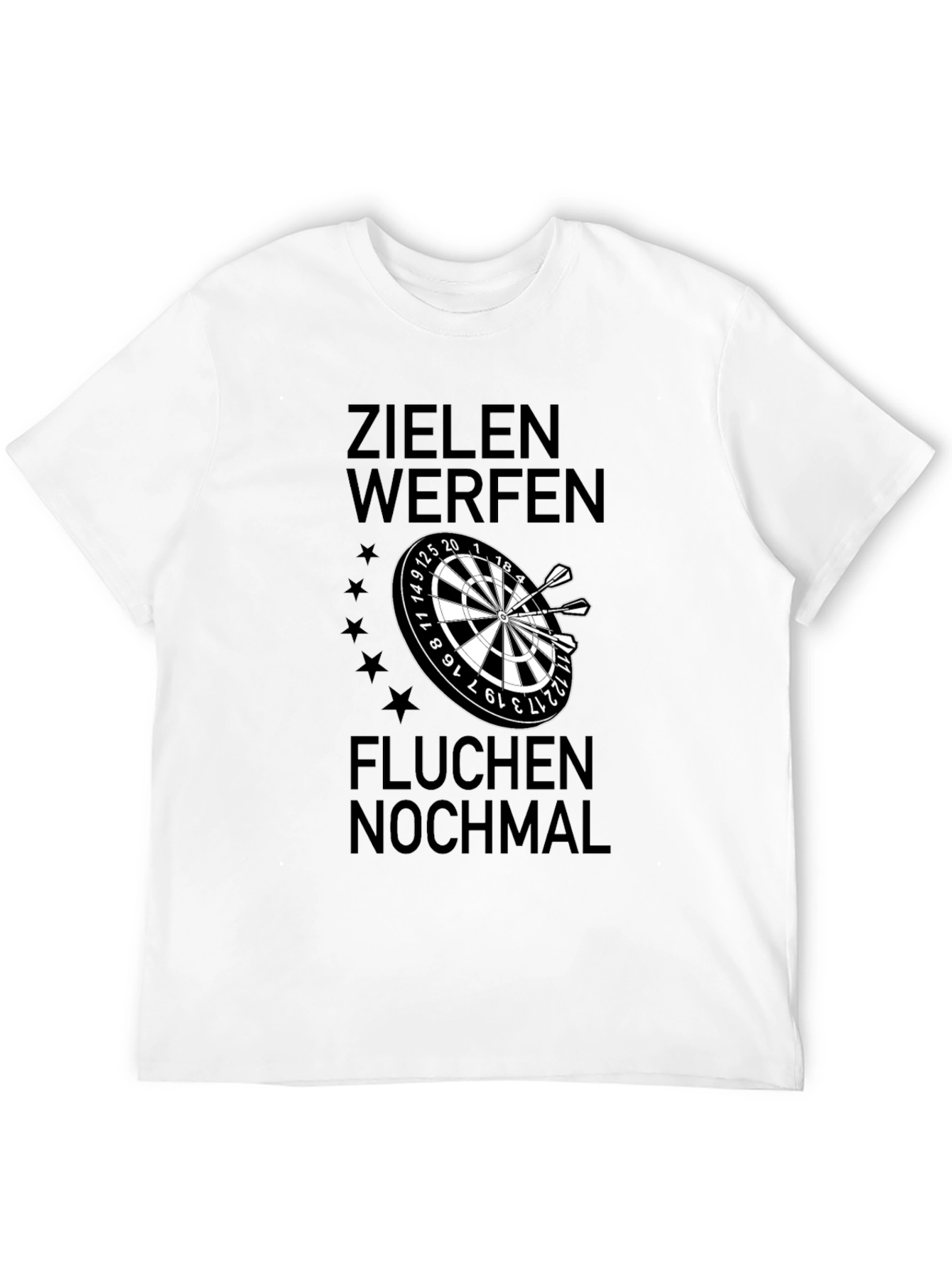 Darts Player T-Shirt - Zielen Werfen Fluchen Nochmal