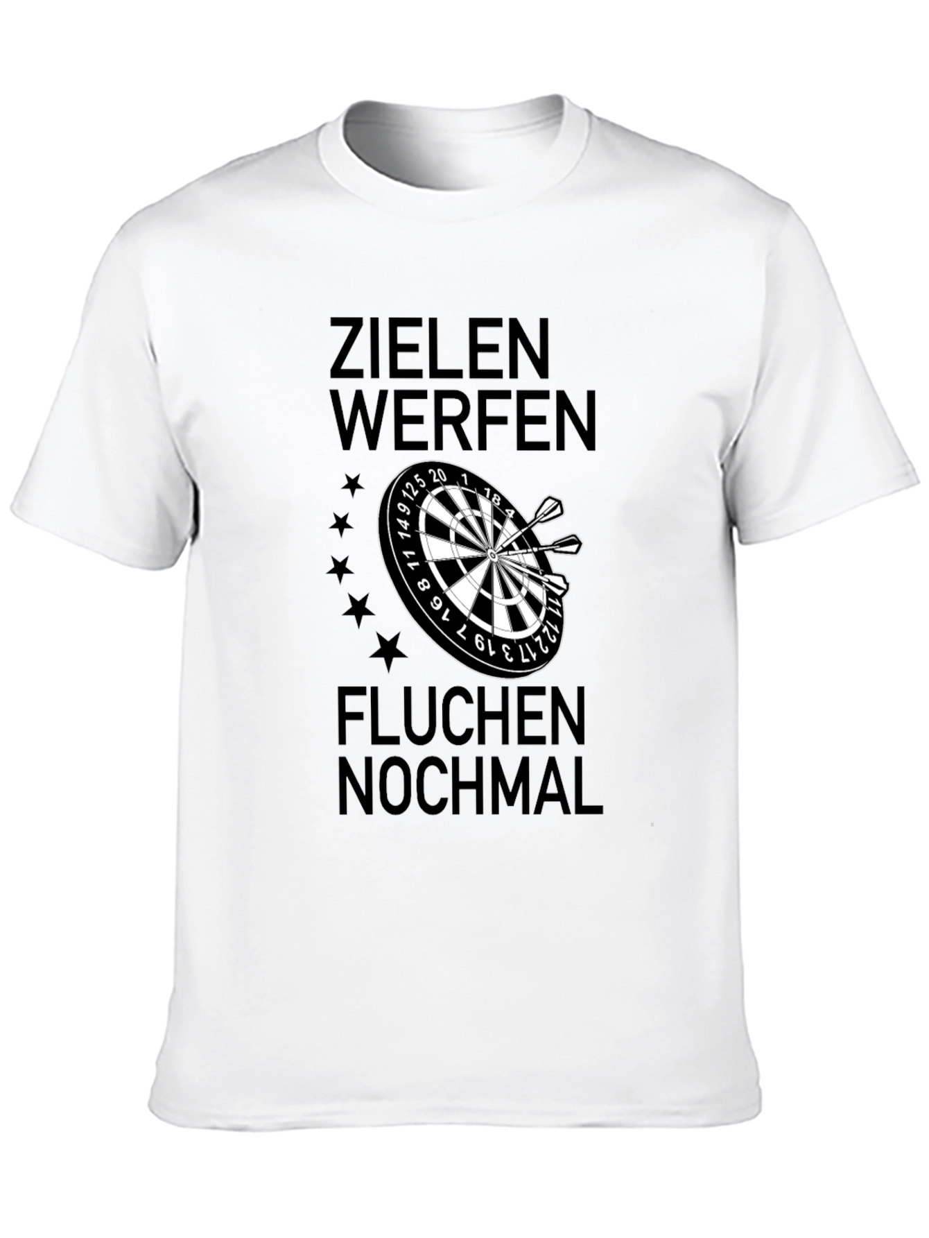 Darts Player T-Shirt - Zielen Werfen Fluchen Nochmal