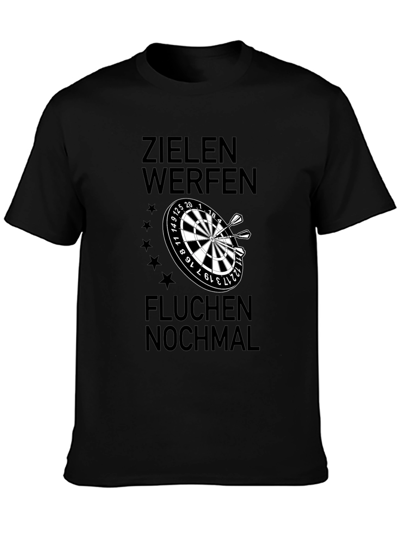 Darts Player T-Shirt - Zielen Werfen Fluchen Nochmal