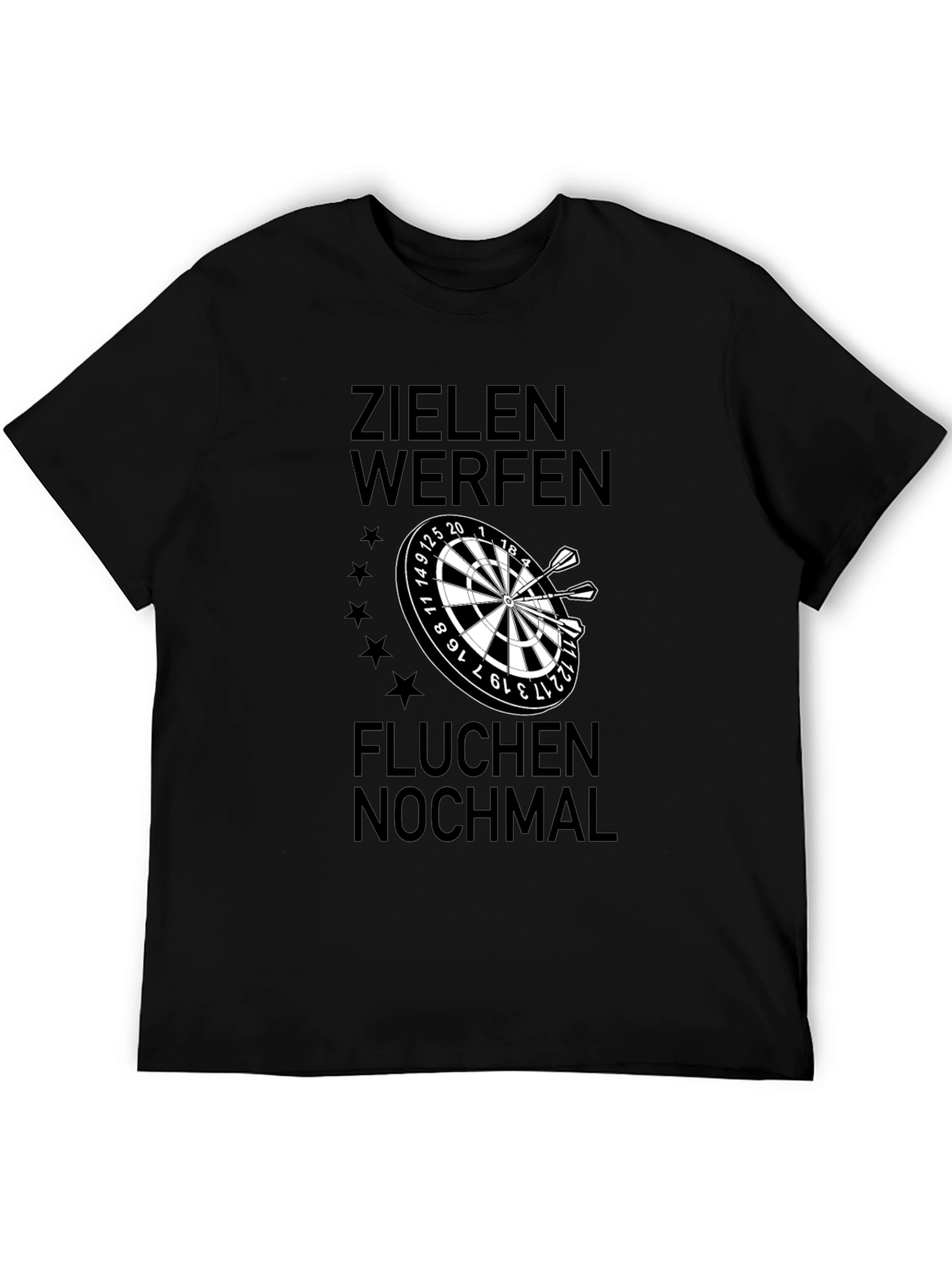 Darts Player T-Shirt - Zielen Werfen Fluchen Nochmal