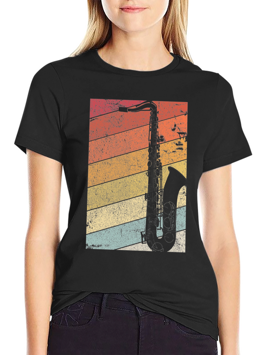 Retro Saxophone T-Shirt - Vintage Style Music Tee