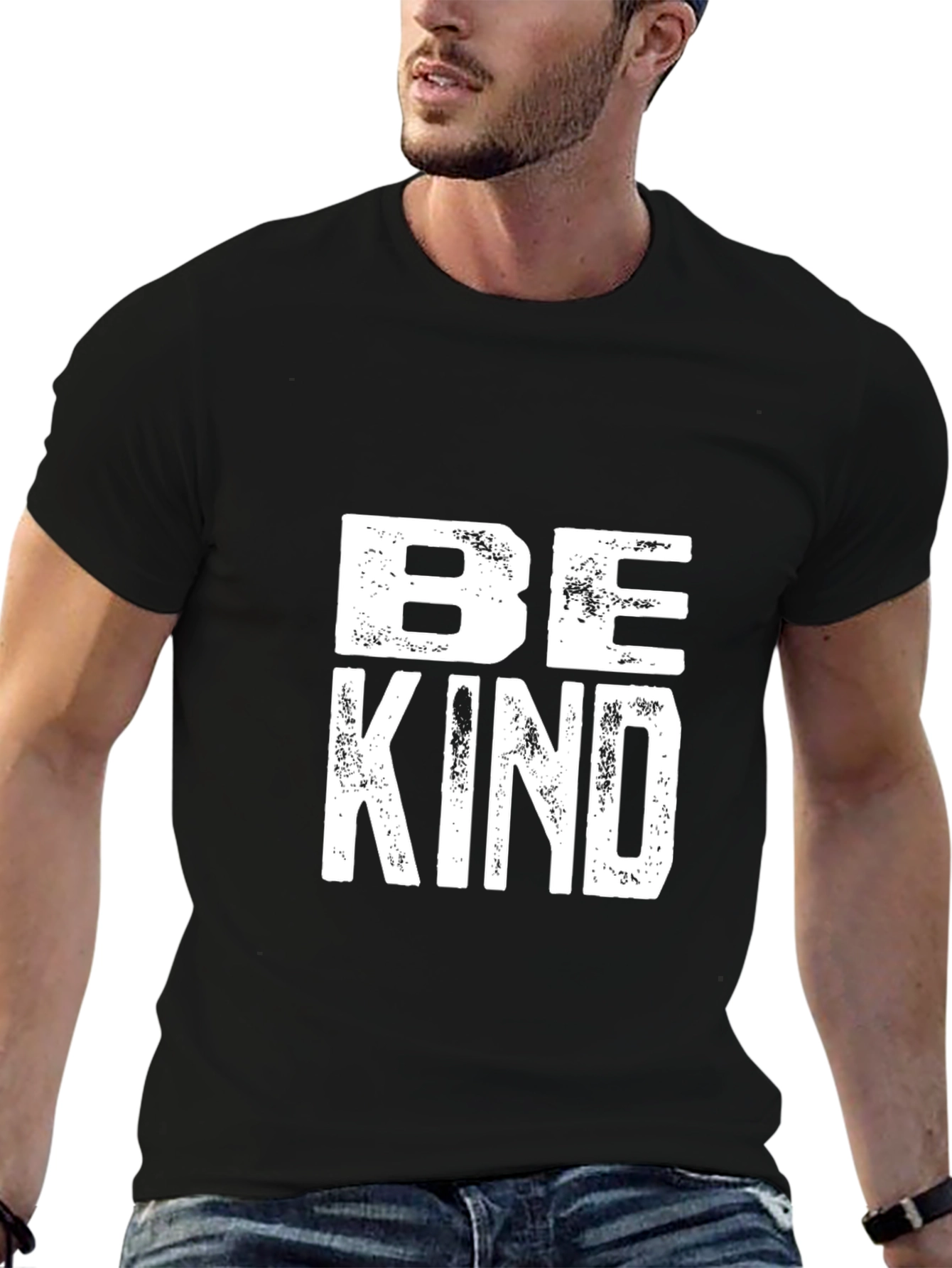 Be Kind Graphic Tee - Black Cotton Blend