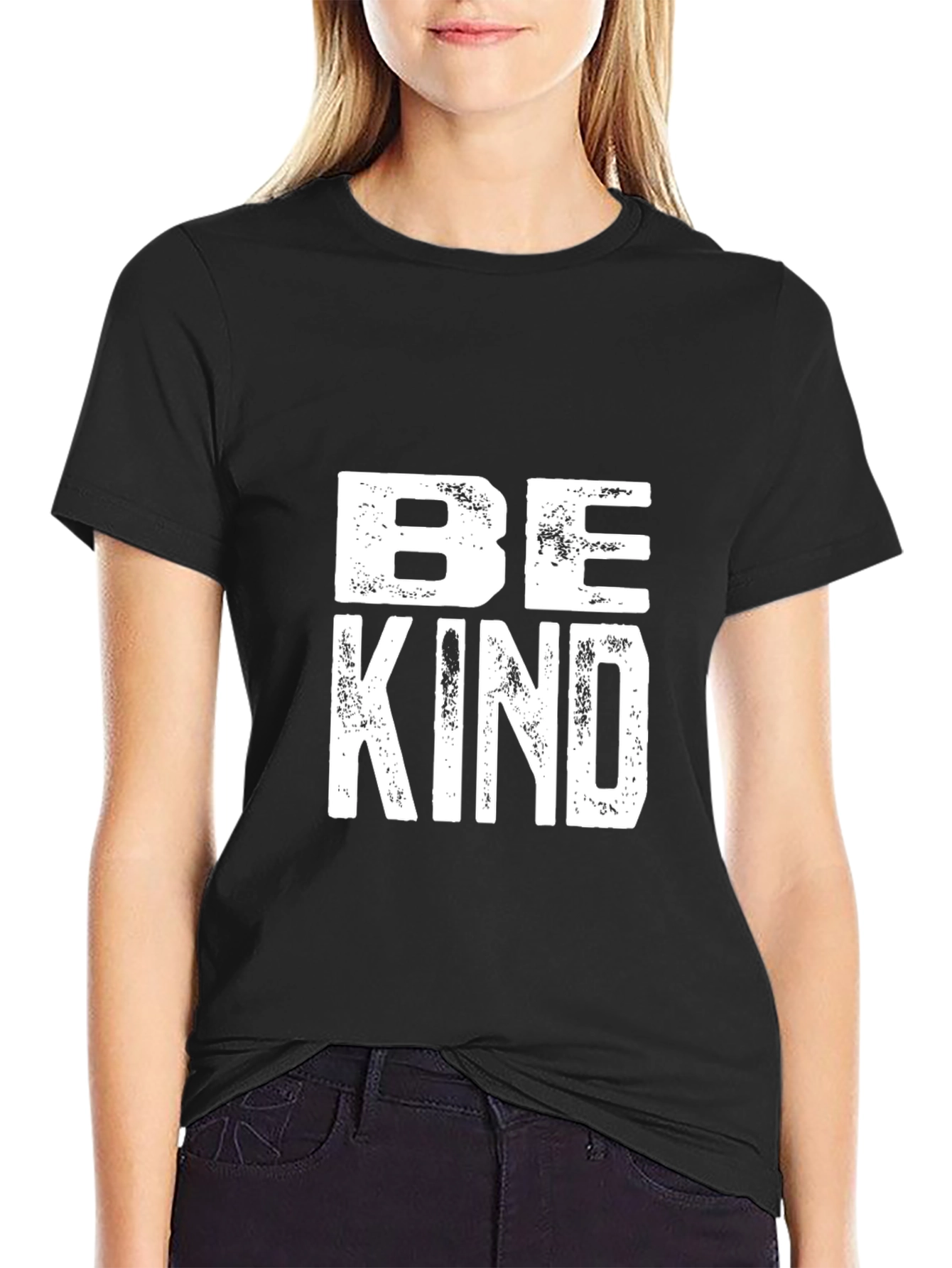Be Kind Graphic Tee - Black Cotton Blend