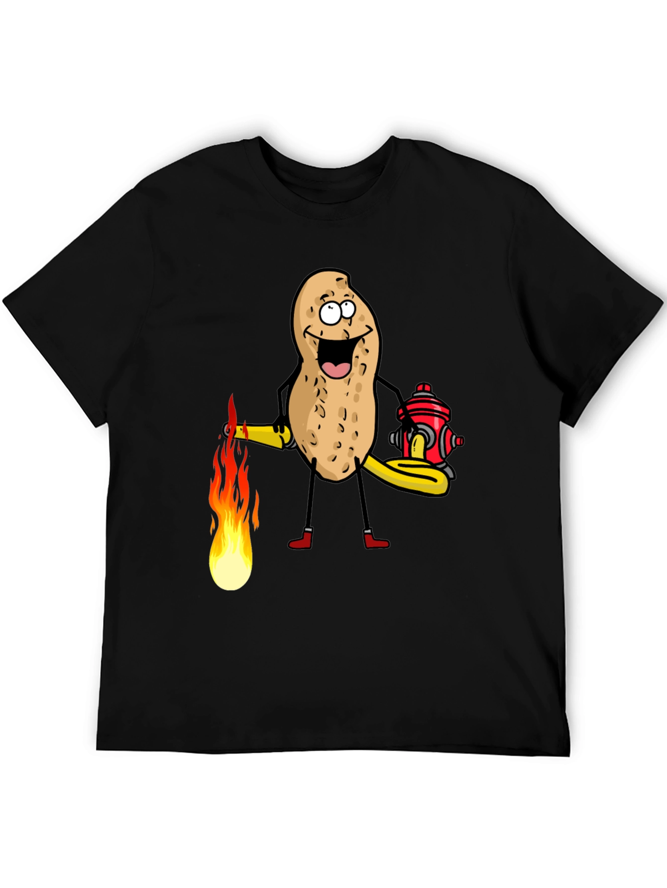 Firefighter Peanut Graphic Tee - Black