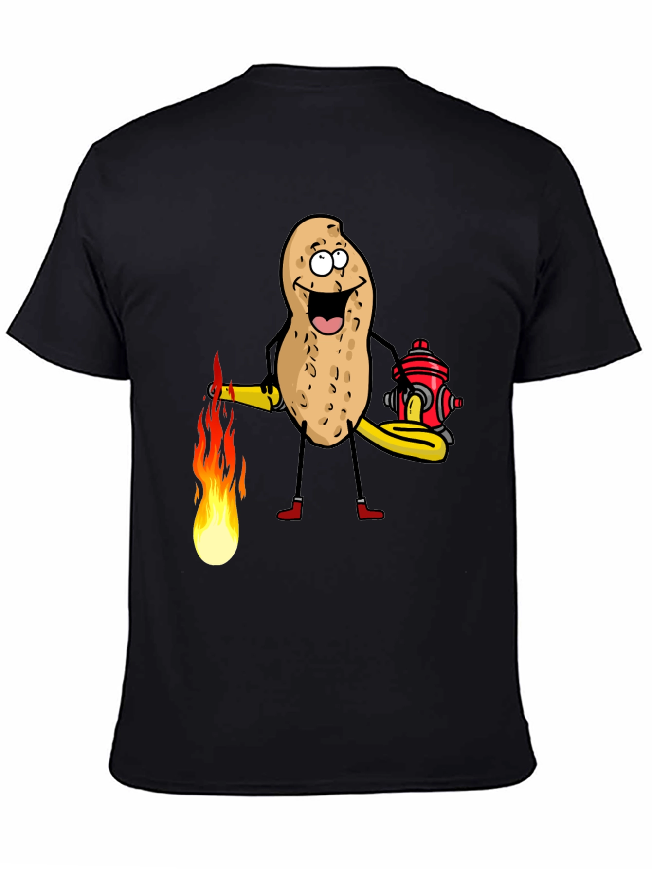 Firefighter Peanut Graphic Tee - Black