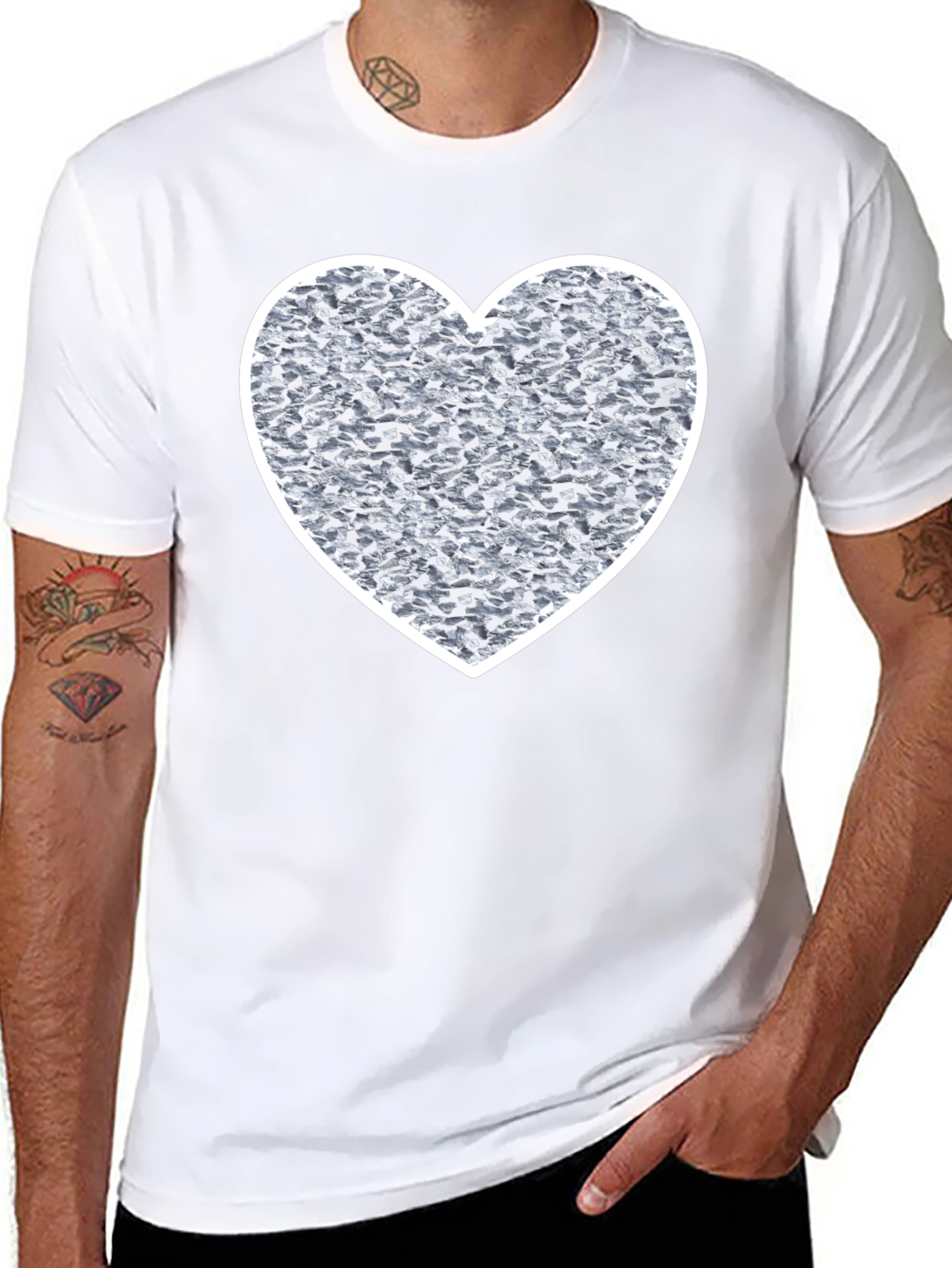 Heart Graphic Black T-Shirt