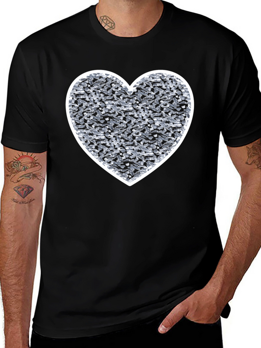 Heart Graphic Black T-Shirt