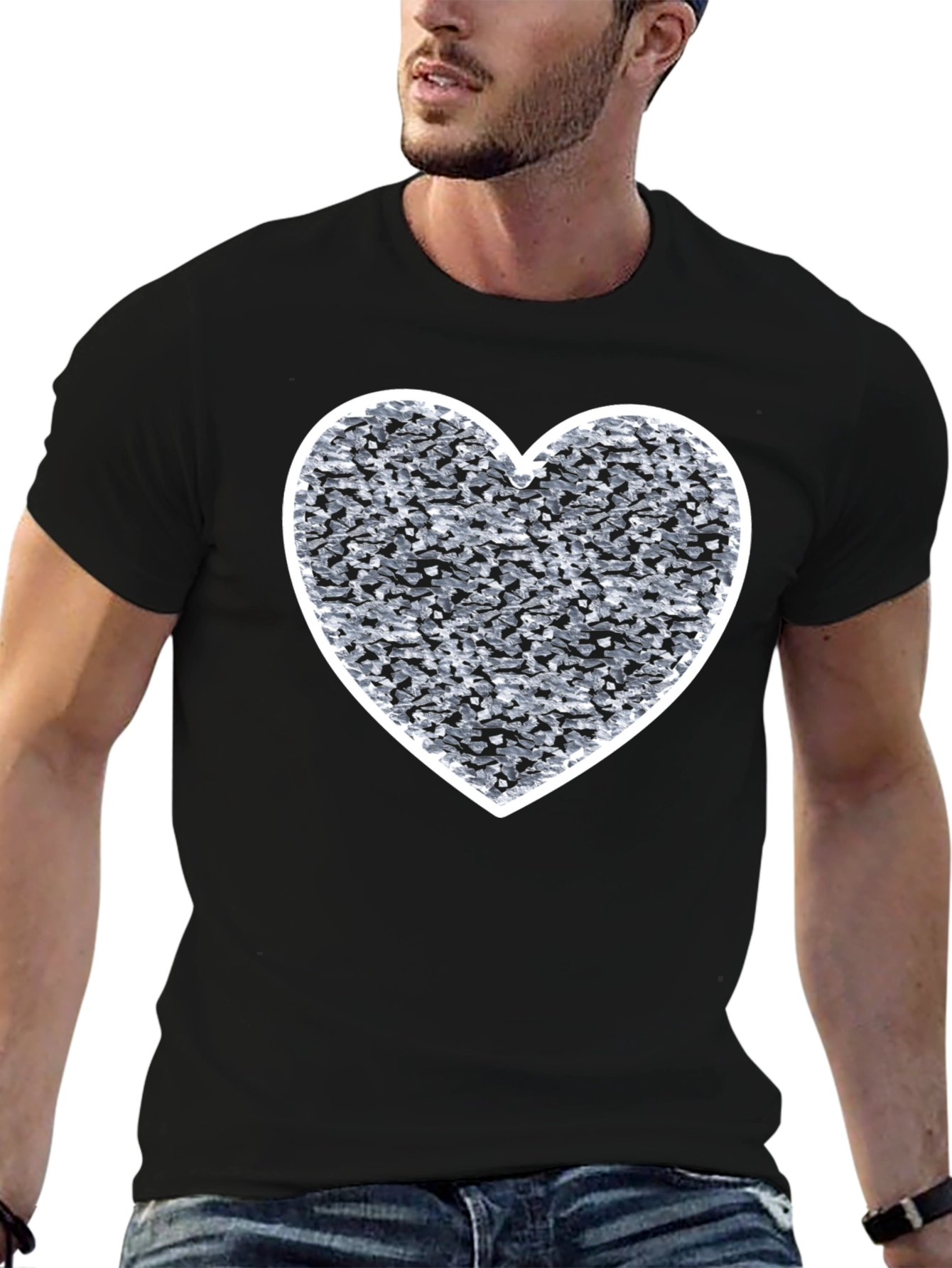 Heart Graphic Black T-Shirt