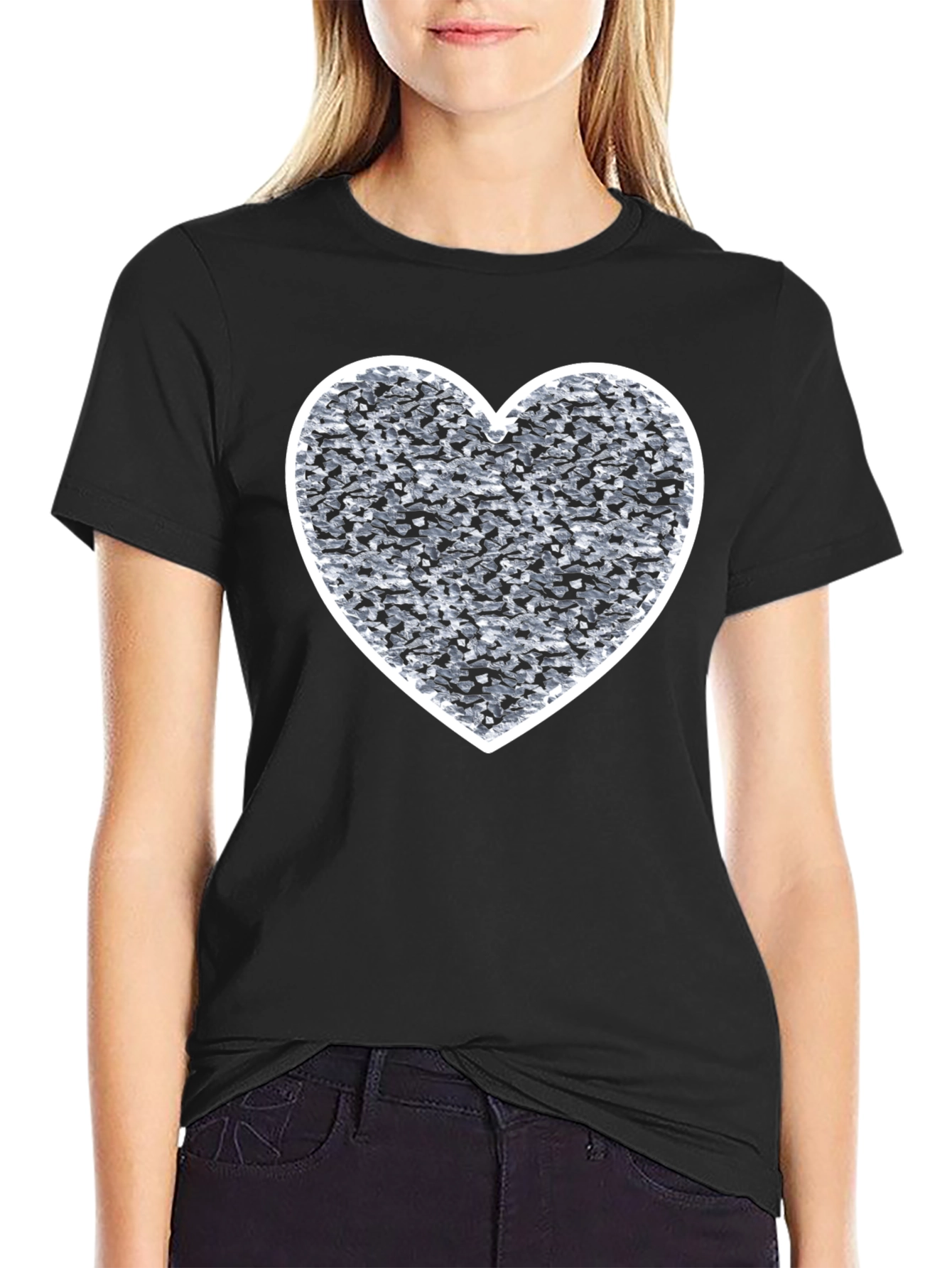 Heart Graphic Black T-Shirt