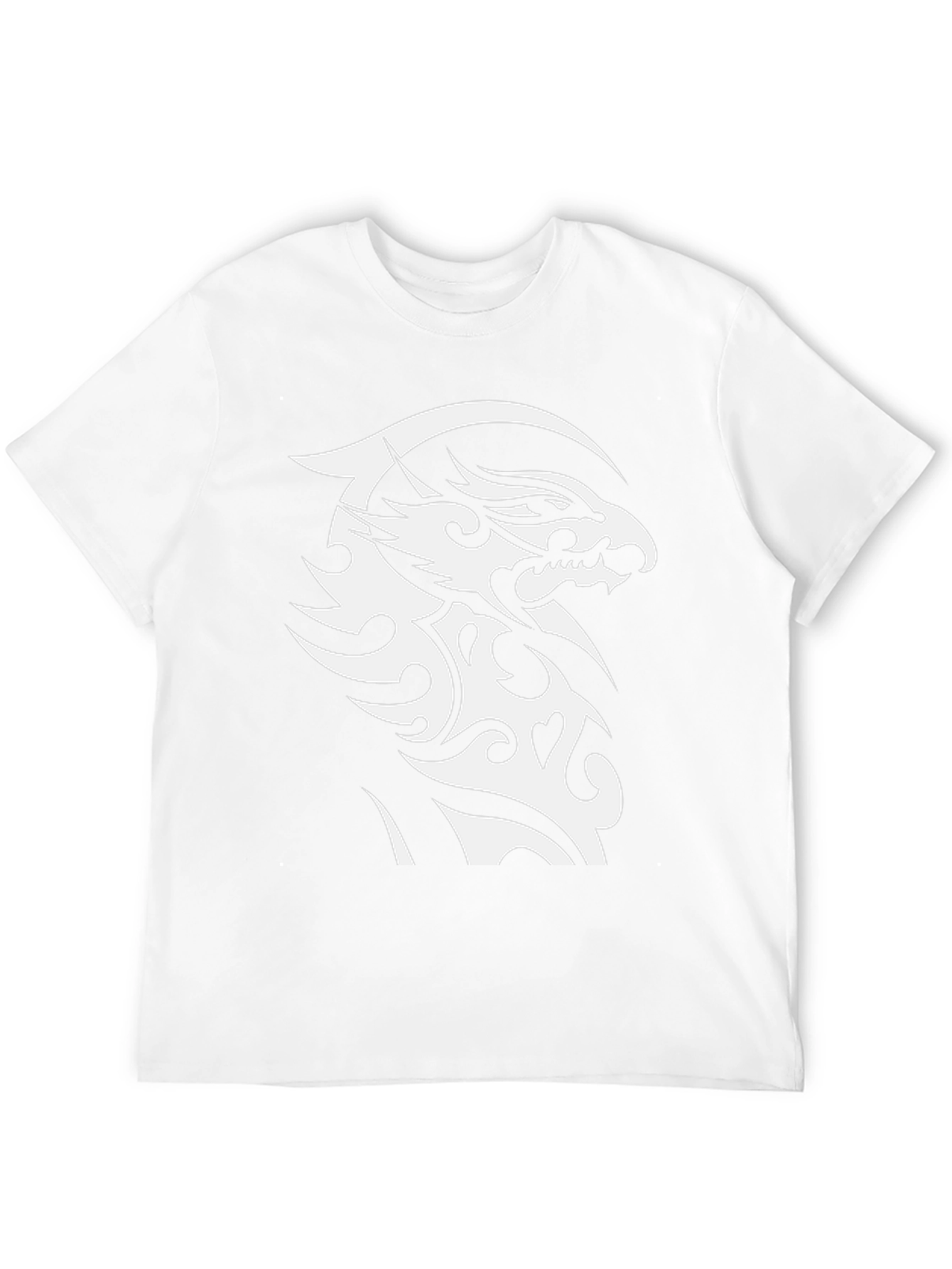 Tribal Dragon Graphic Tee - Black Cotton
