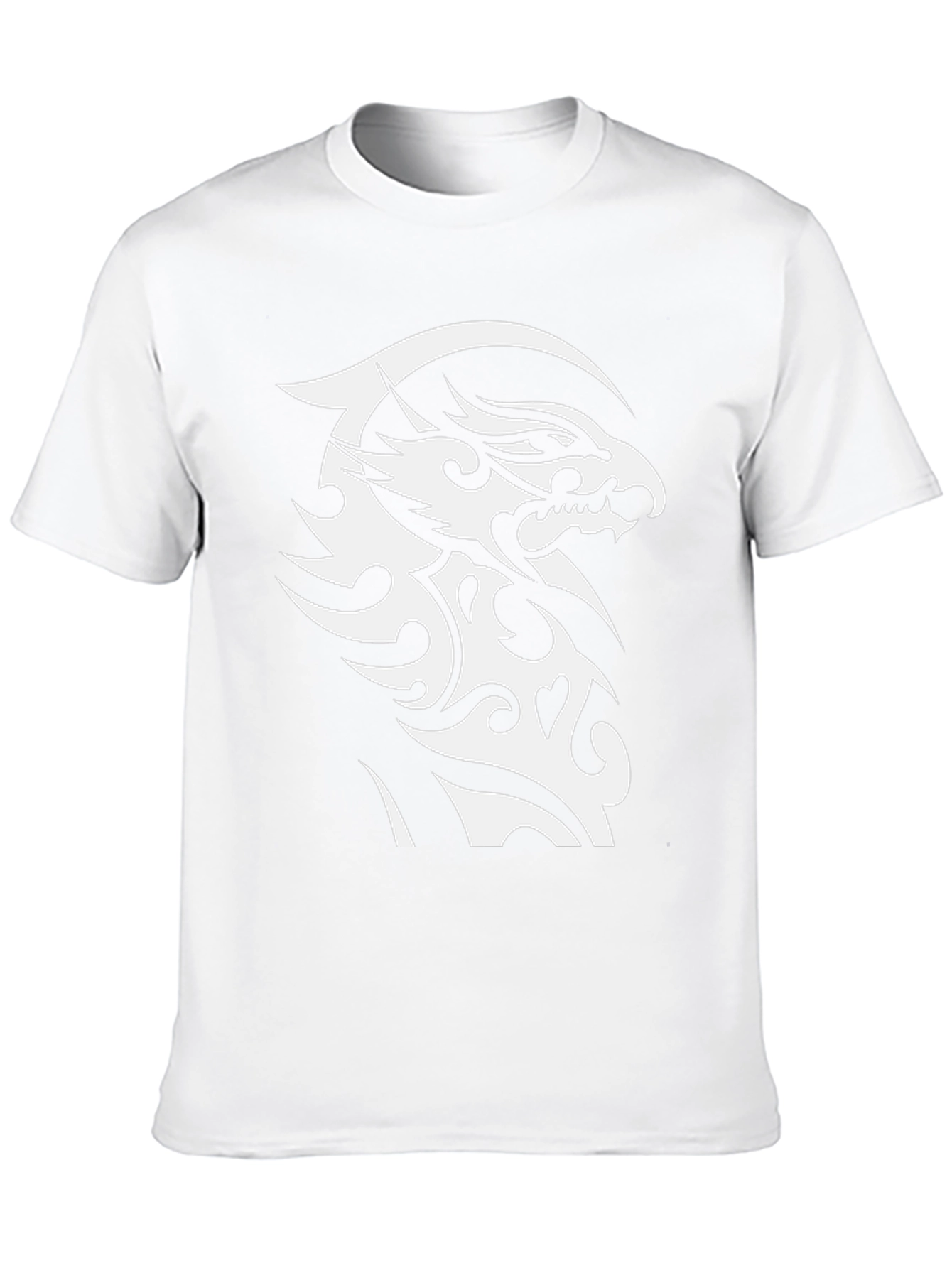 Tribal Dragon Graphic Tee - Black Cotton