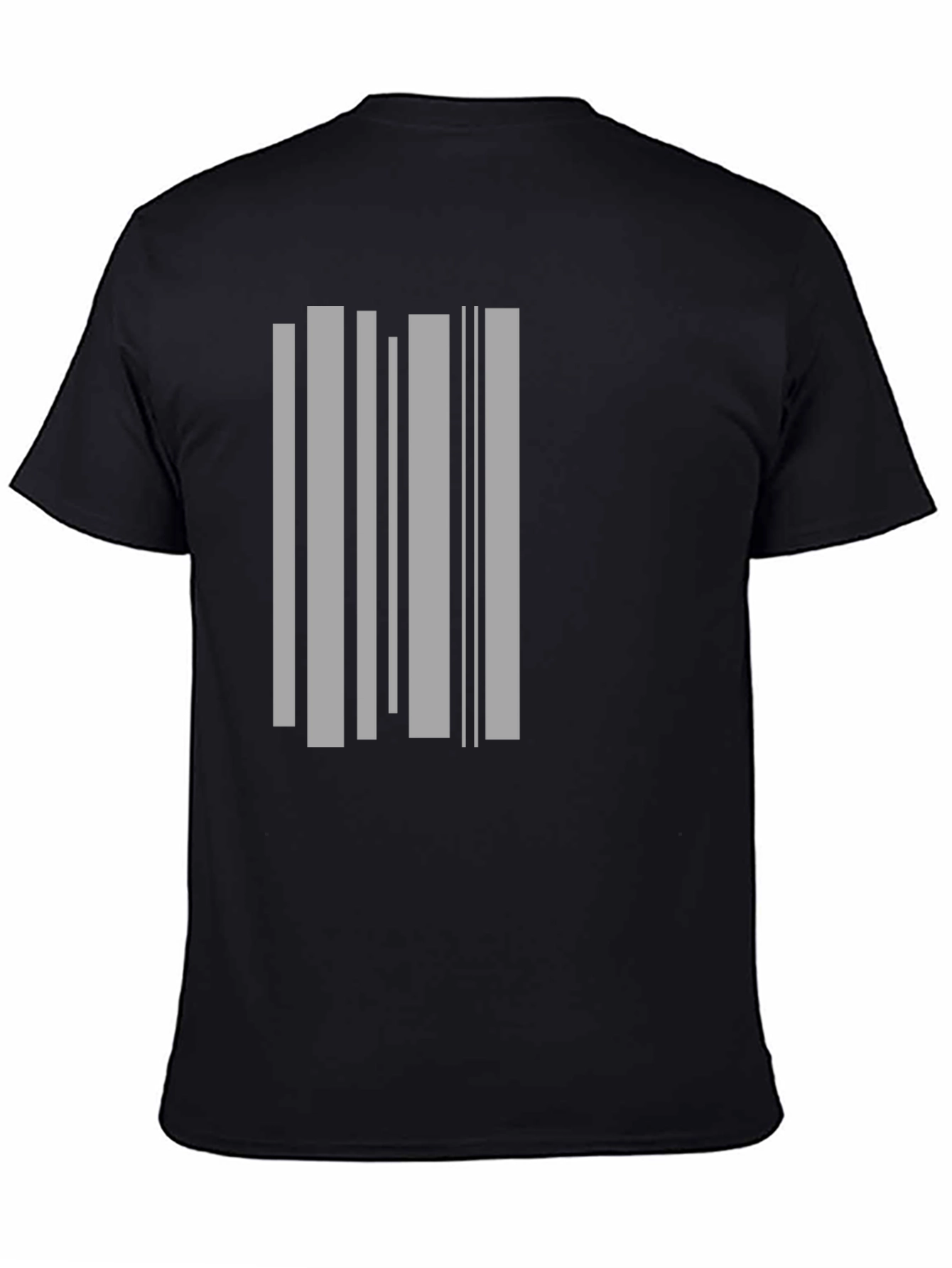 Modern Barcode Graphic Black T-Shirt