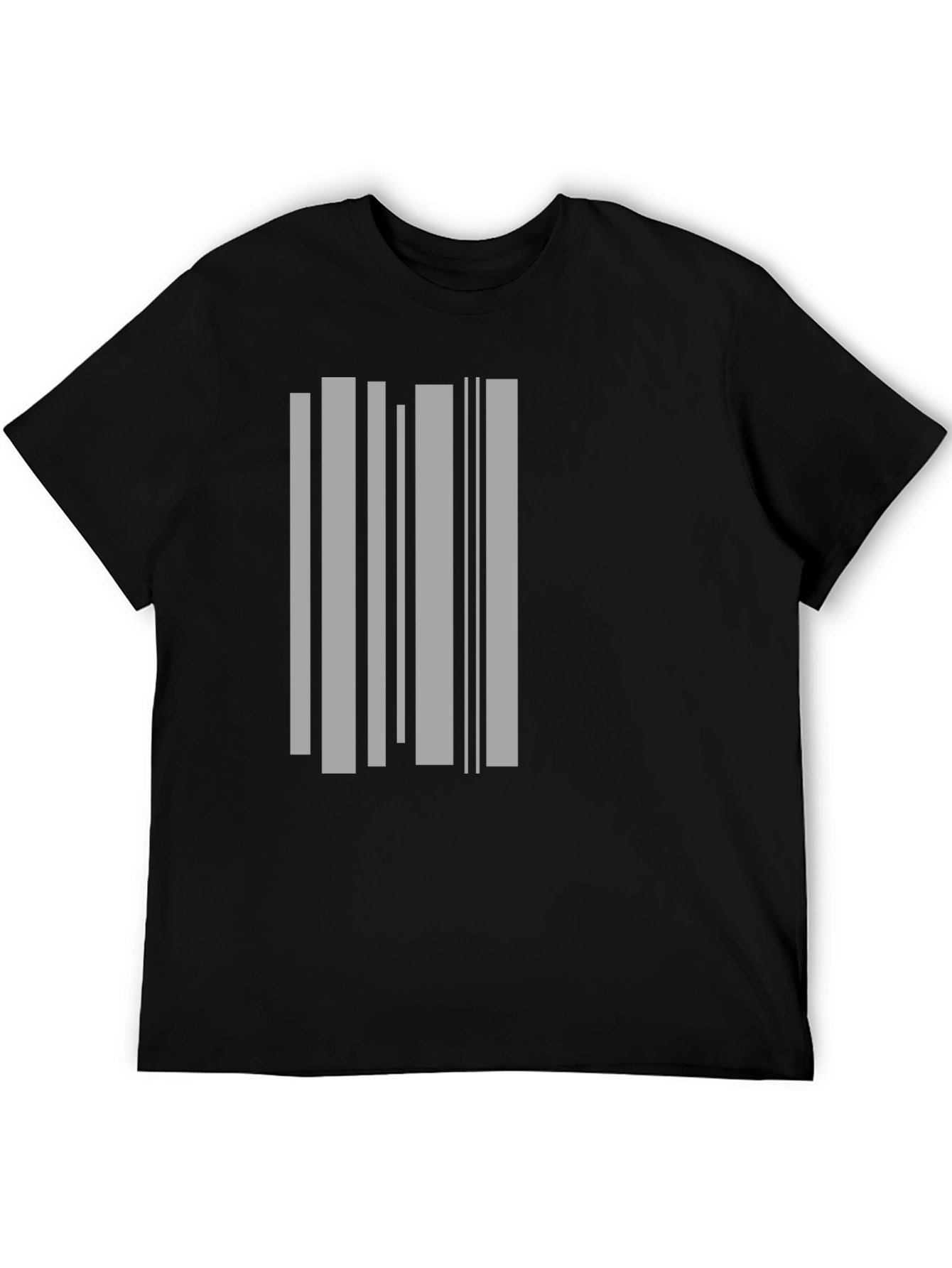 Modern Barcode Graphic Black T-Shirt