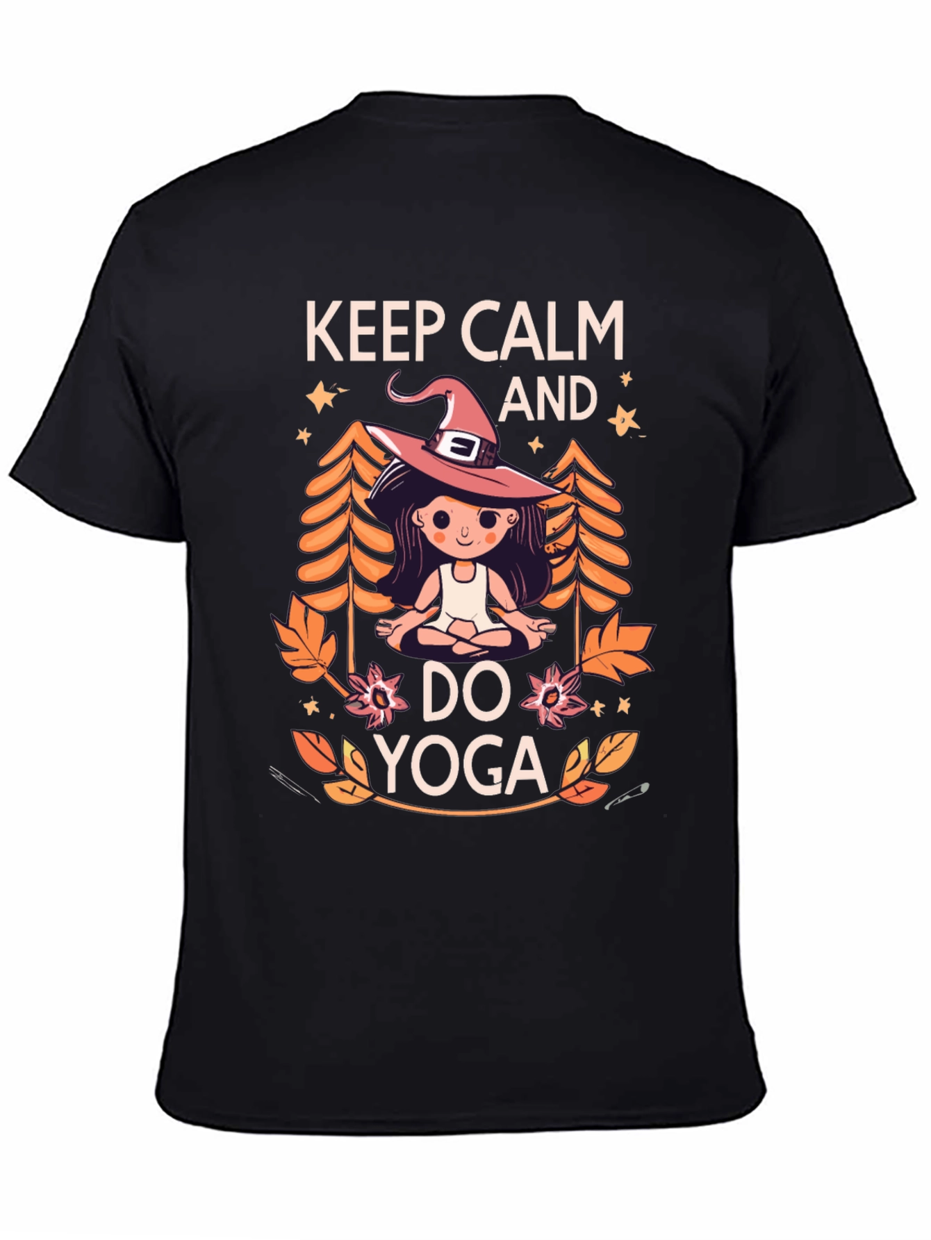 Keep Calm and Do Yoga Witch Graphic T-Shirt