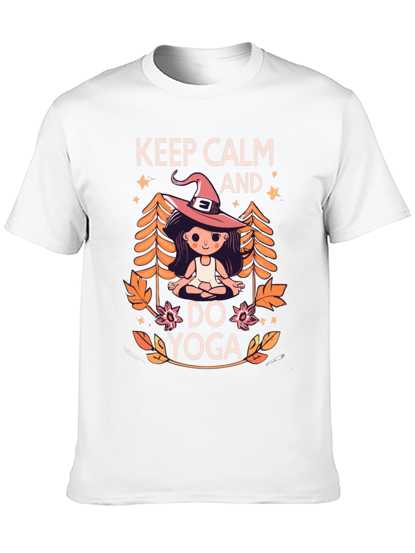 Keep Calm and Do Yoga Witch Graphic T-Shirt