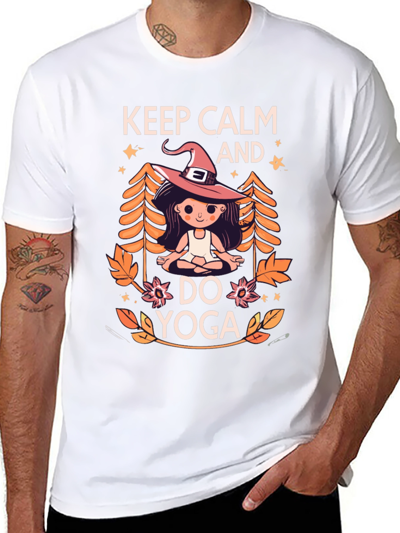 Keep Calm and Do Yoga Witch Graphic T-Shirt