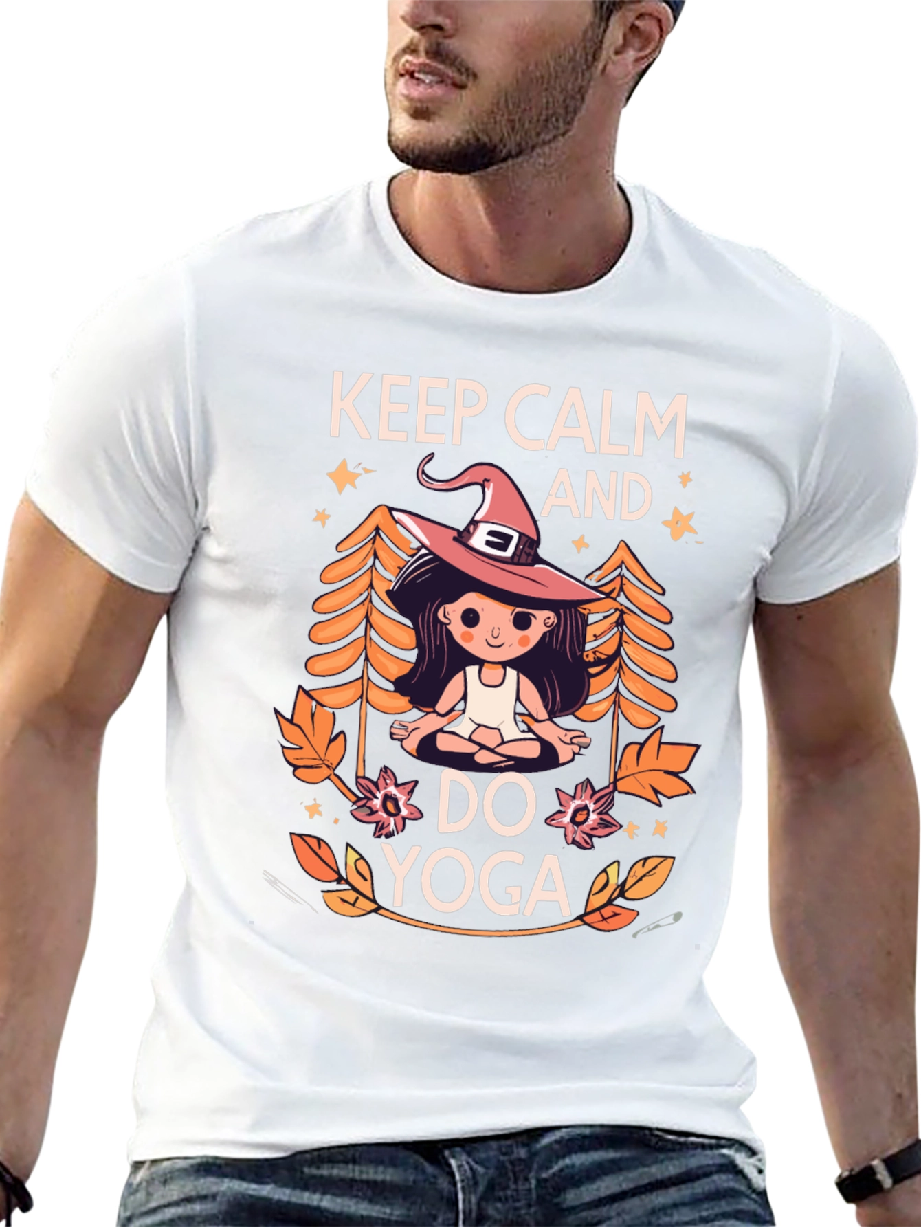 Keep Calm and Do Yoga Witch Graphic T-Shirt