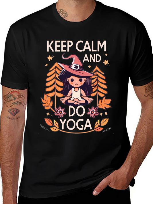 Keep Calm and Do Yoga Witch Graphic T-Shirt