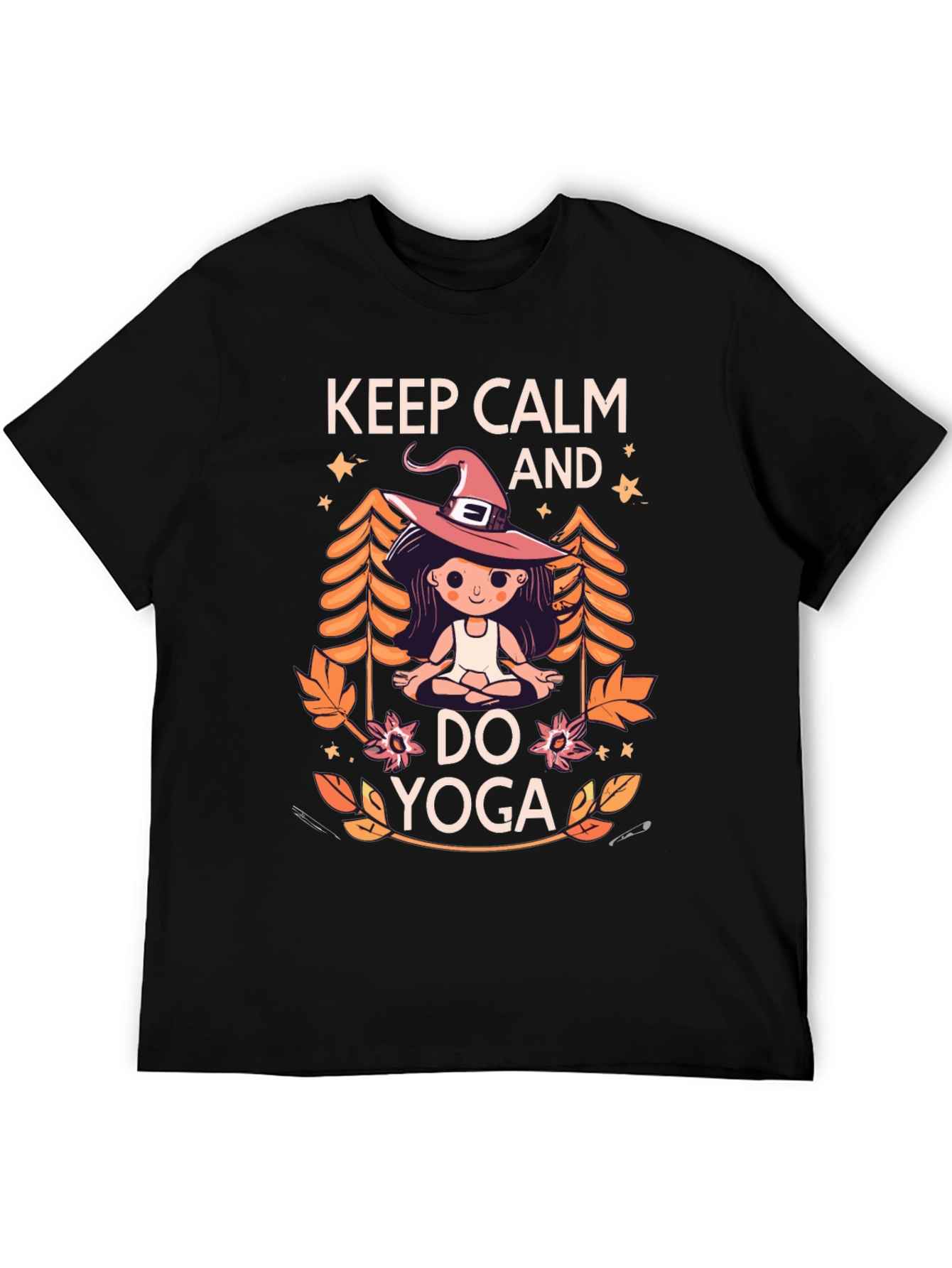 Keep Calm and Do Yoga Witch Graphic T-Shirt