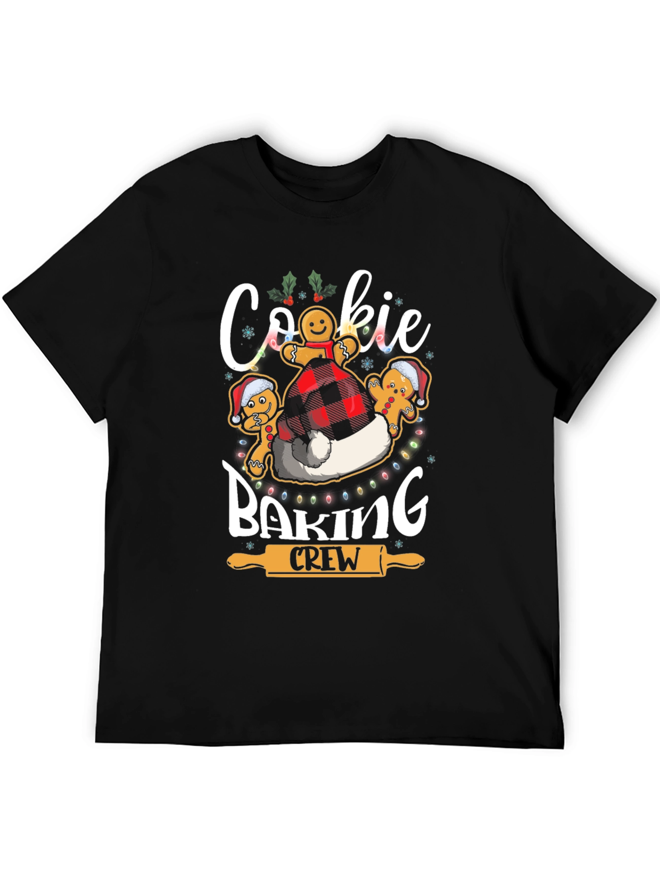 Cookie Baking Crew T-Shirt Gingerbread Man Festive Top