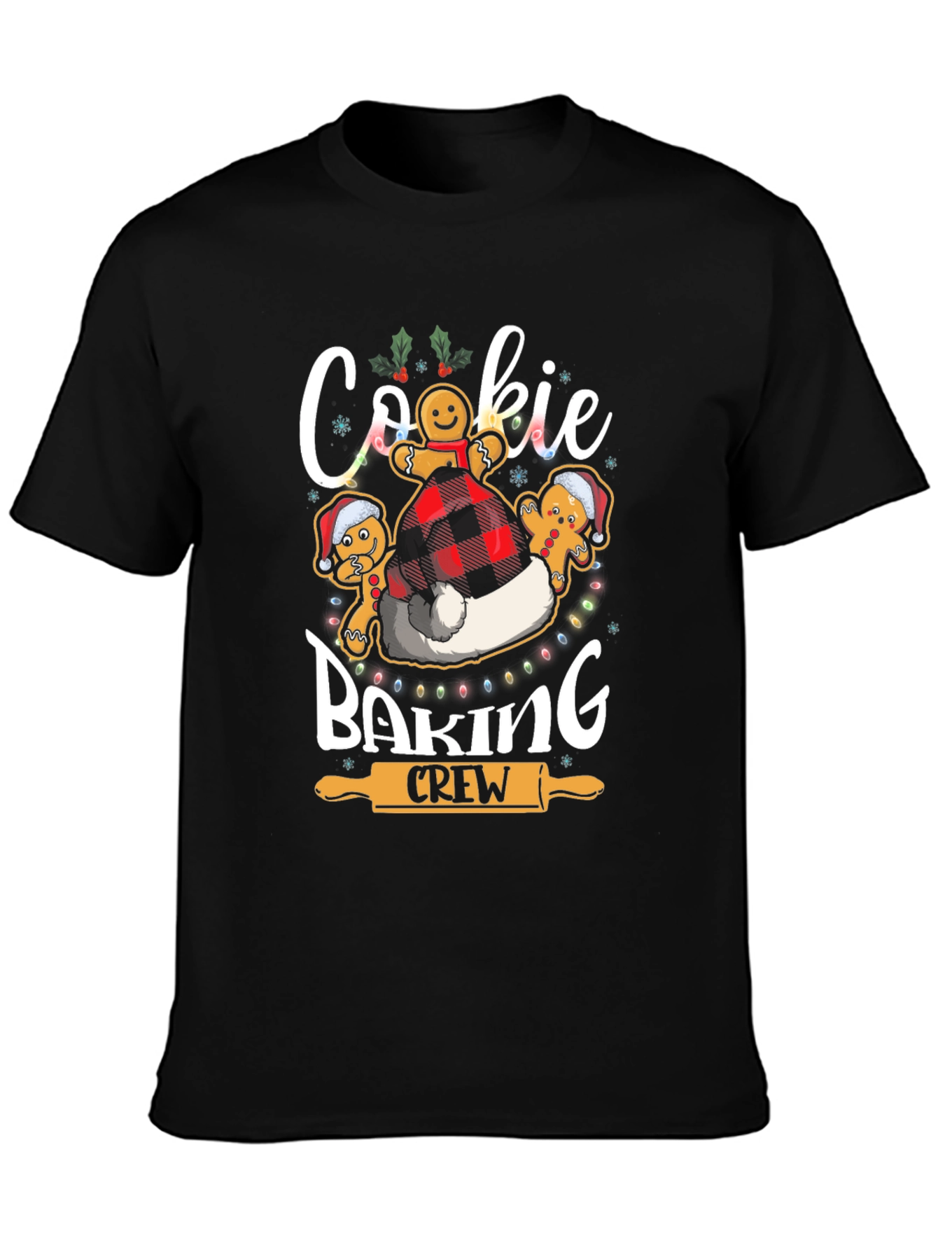 Cookie Baking Crew T-Shirt Gingerbread Man Festive Top
