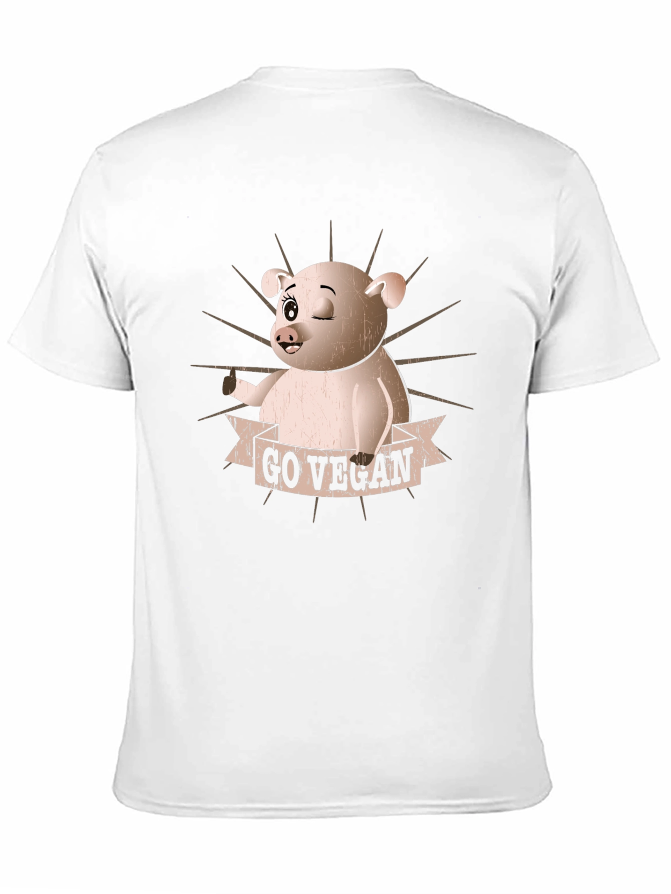 Go Vegan Pig Graphic T-Shirt