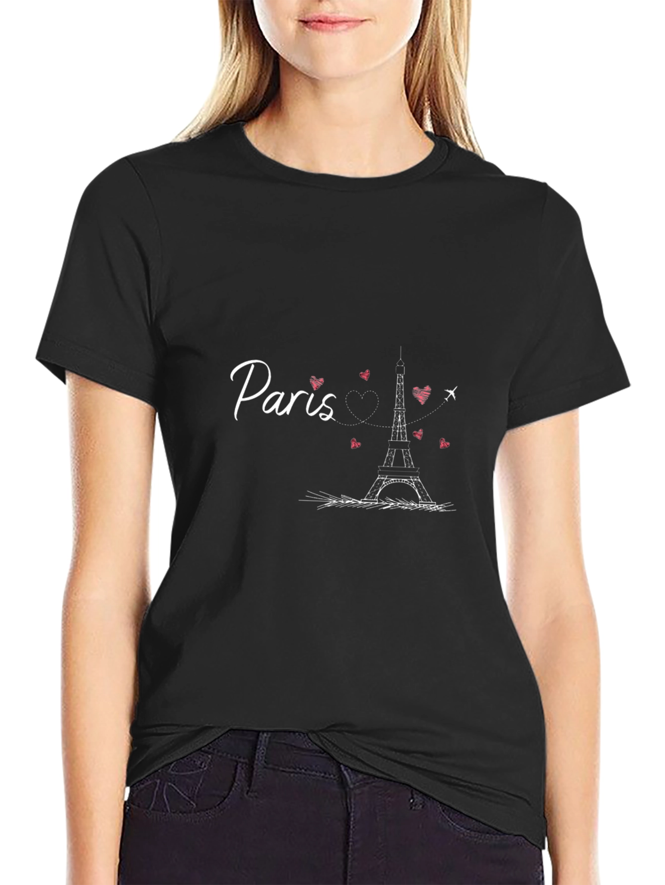 Paris Eiffel Tower Graphic Tee - Stylish Black T-Shirt