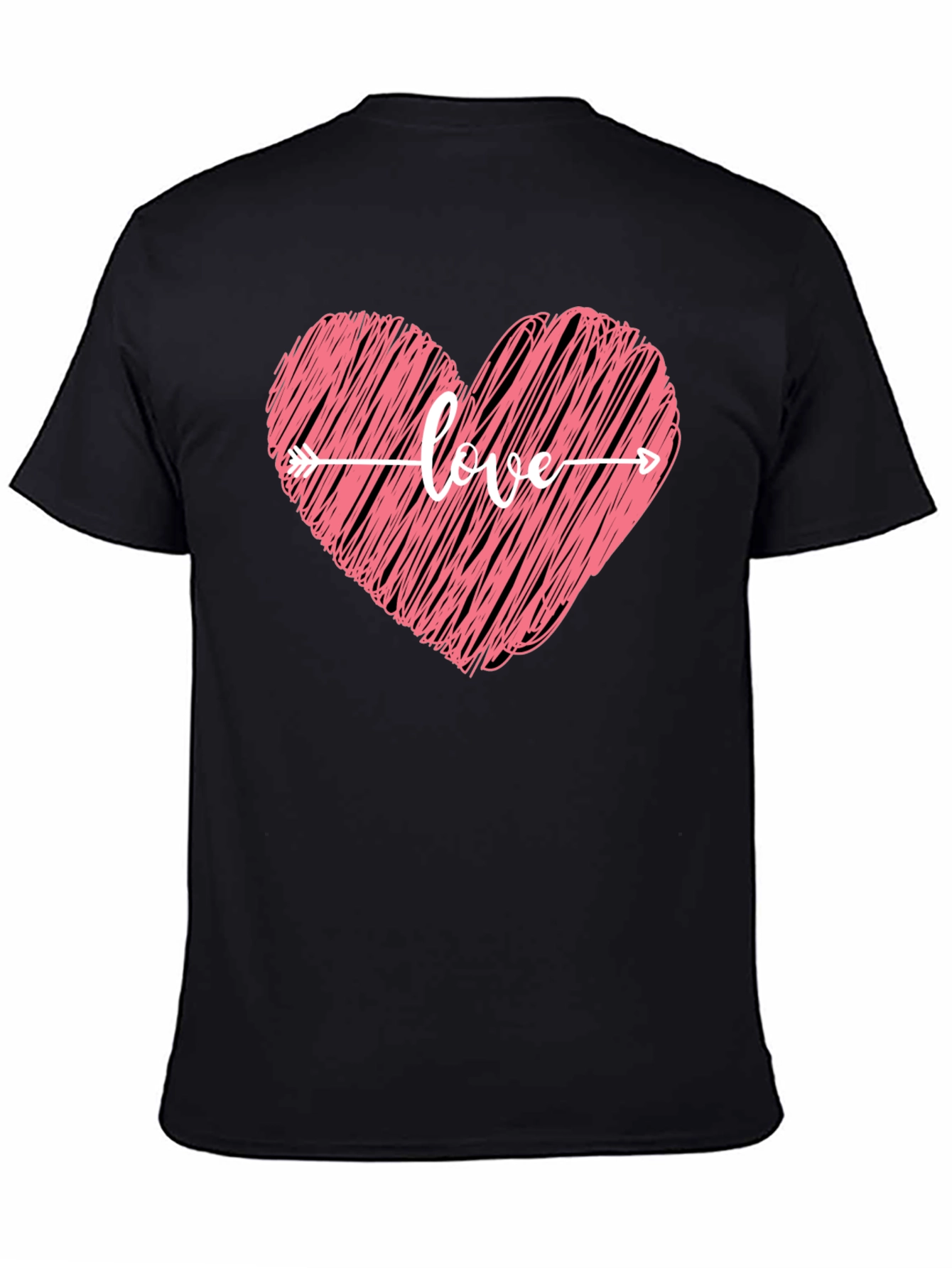 Love Heart Arrow Graphic Tee - Black T-Shirt