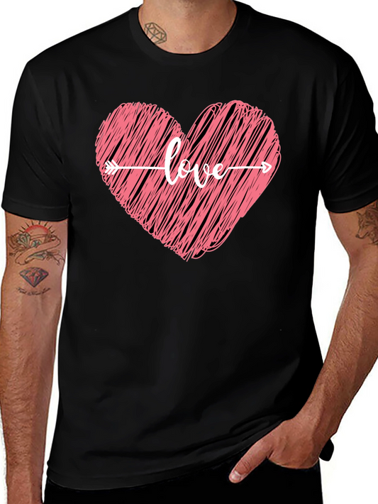 Love Heart Arrow Graphic Tee - Black T-Shirt