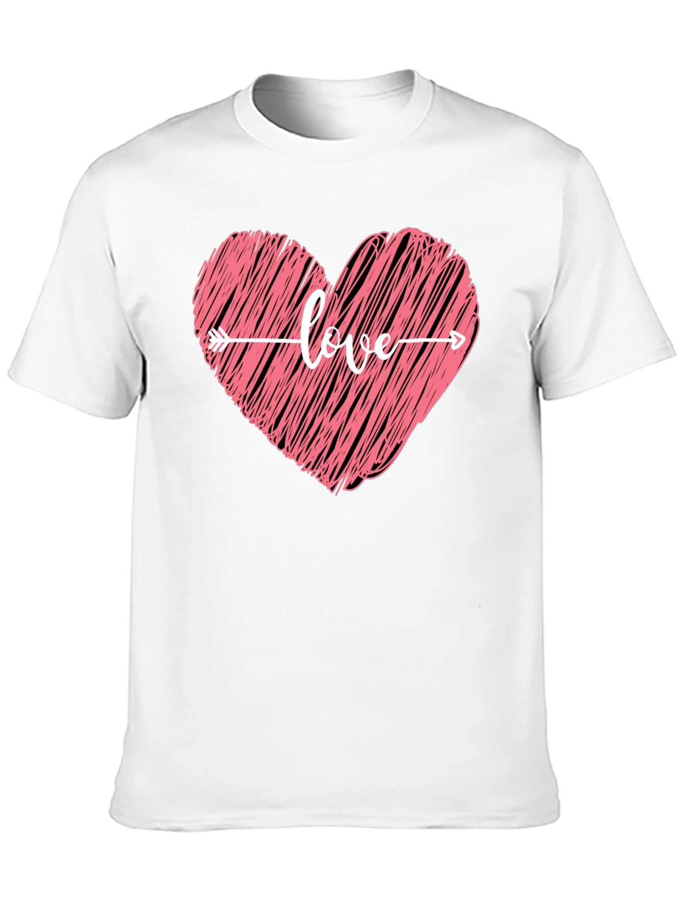 Love Heart Arrow Graphic Tee - Black T-Shirt