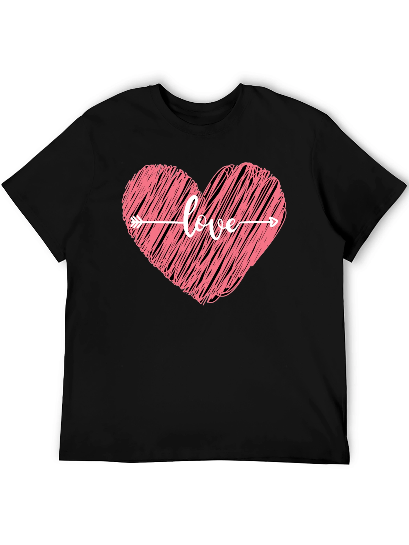 Love Heart Arrow Graphic Tee - Black T-Shirt