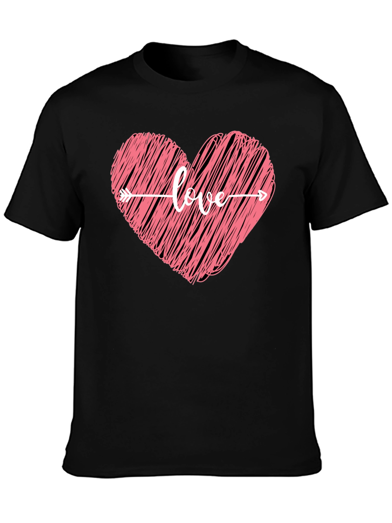 Love Heart Arrow Graphic Tee - Black T-Shirt