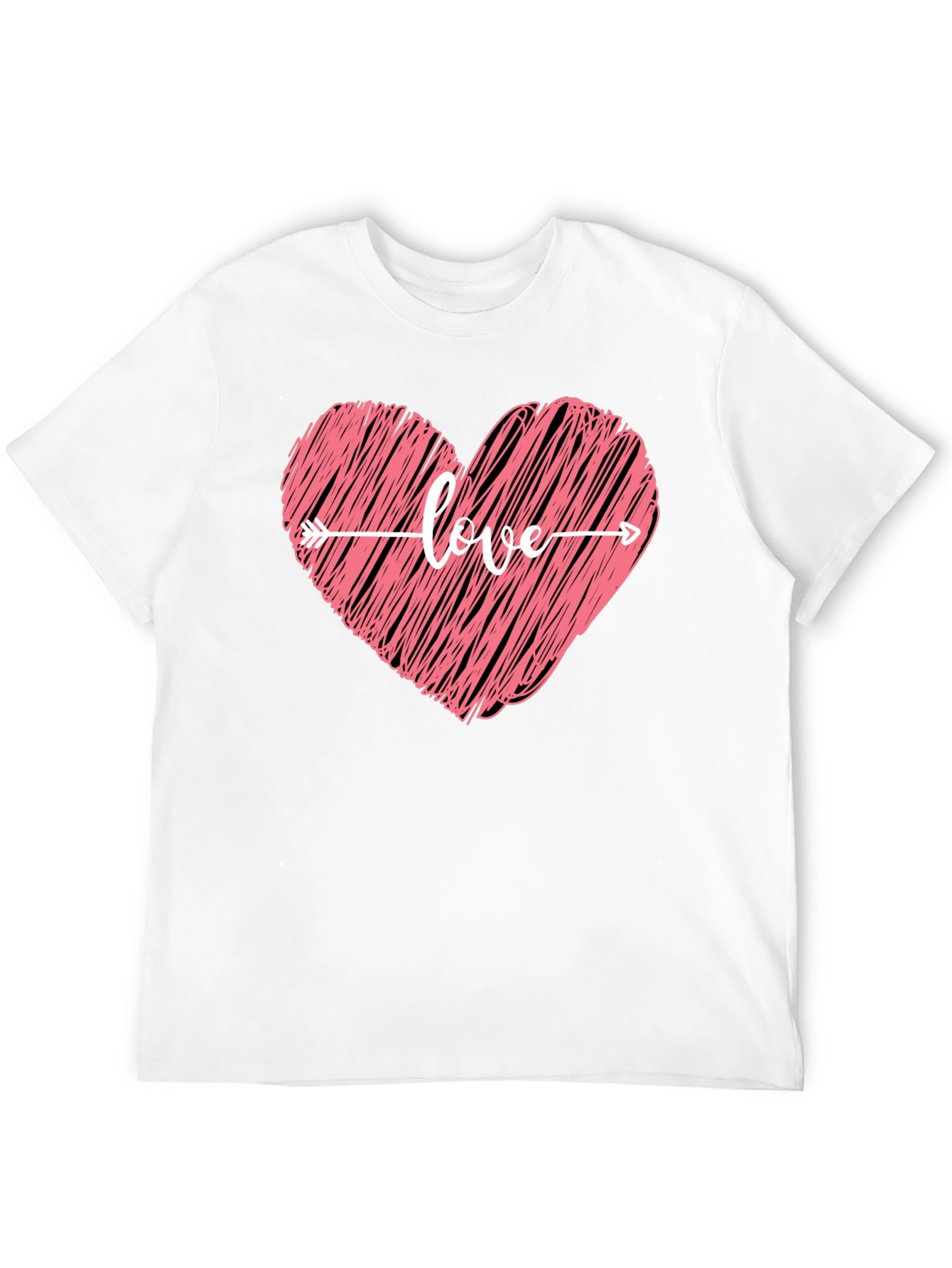 Love Heart Arrow Graphic Tee - Black T-Shirt
